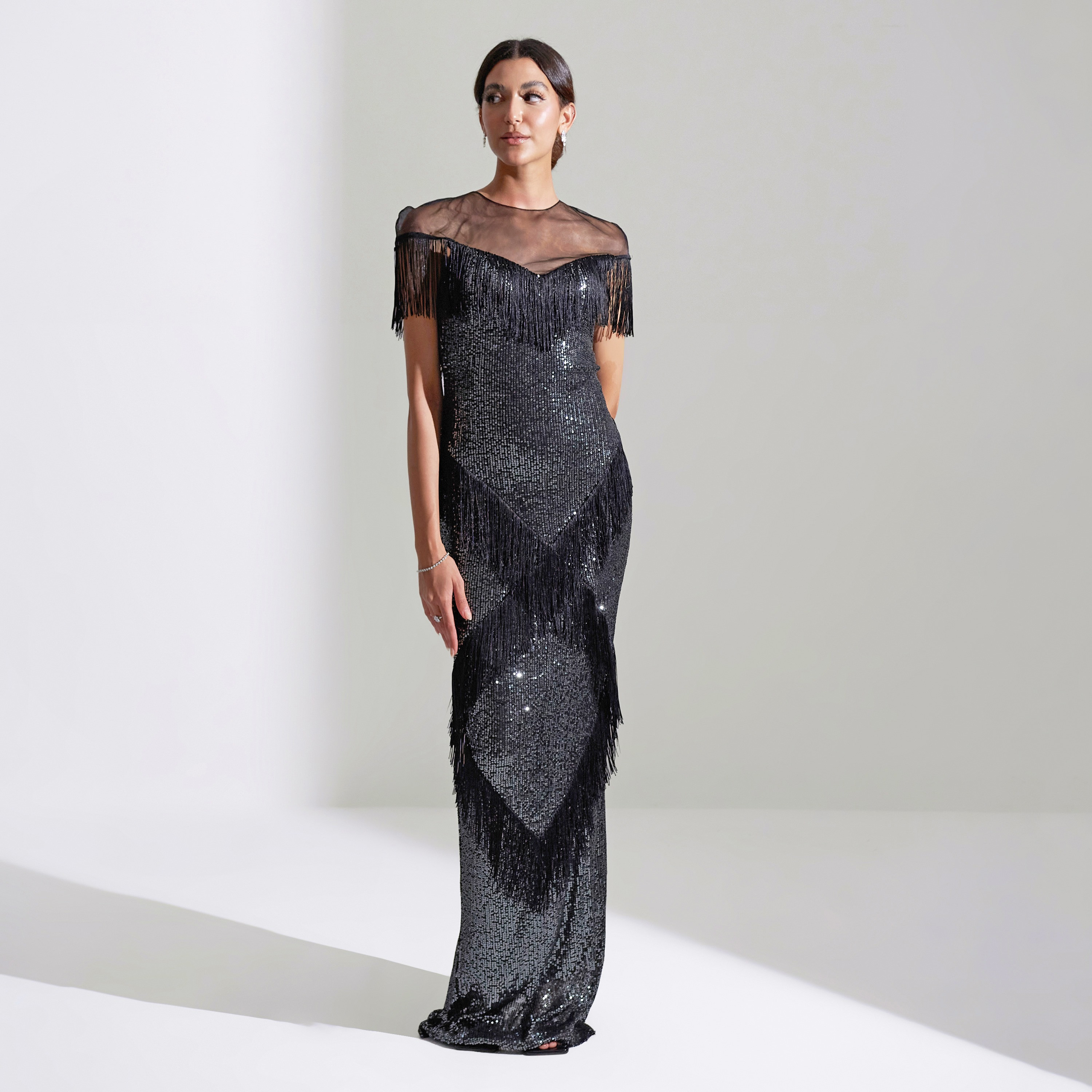 فستان ماكسي نسائي من أكاديا مزين بالترتر وطبقات من التول للسهرات-women-clothing-dresses-image-13