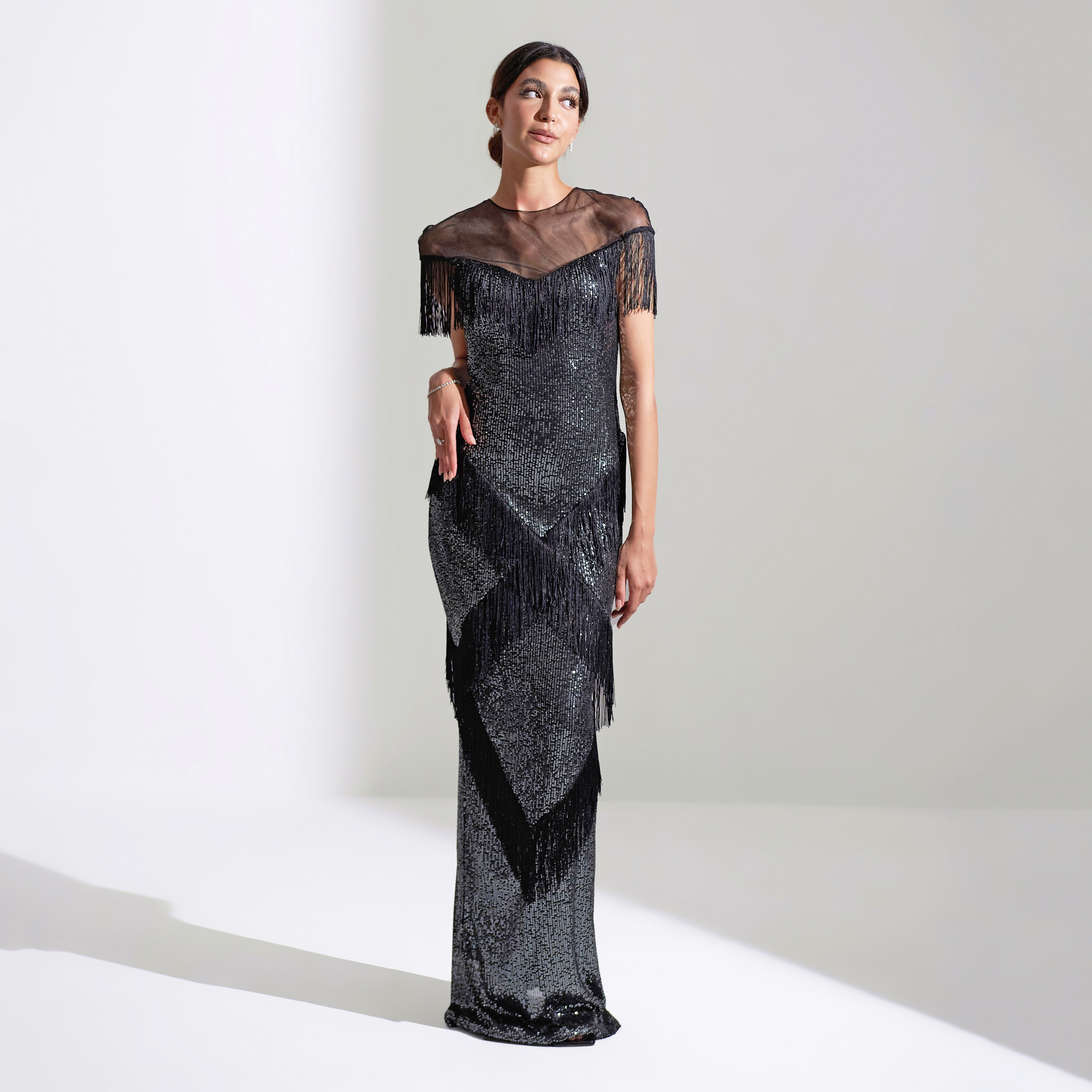 فستان ماكسي نسائي من أكاديا مزين بالترتر وطبقات من التول للسهرات-women-clothing-dresses-image-15
