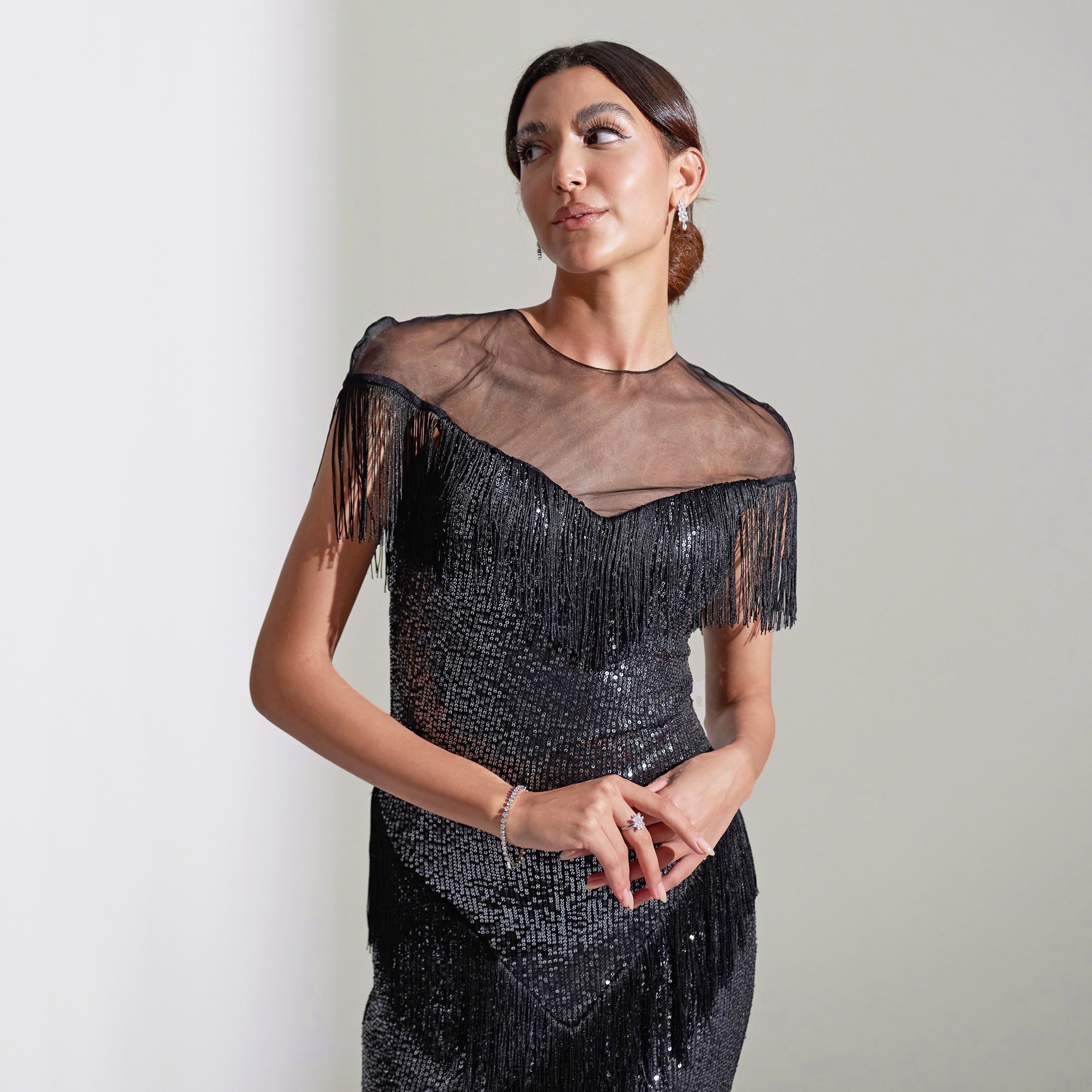 فستان ماكسي نسائي من أكاديا مزين بالترتر وطبقات من التول للسهرات-women-clothing-dresses-image-16