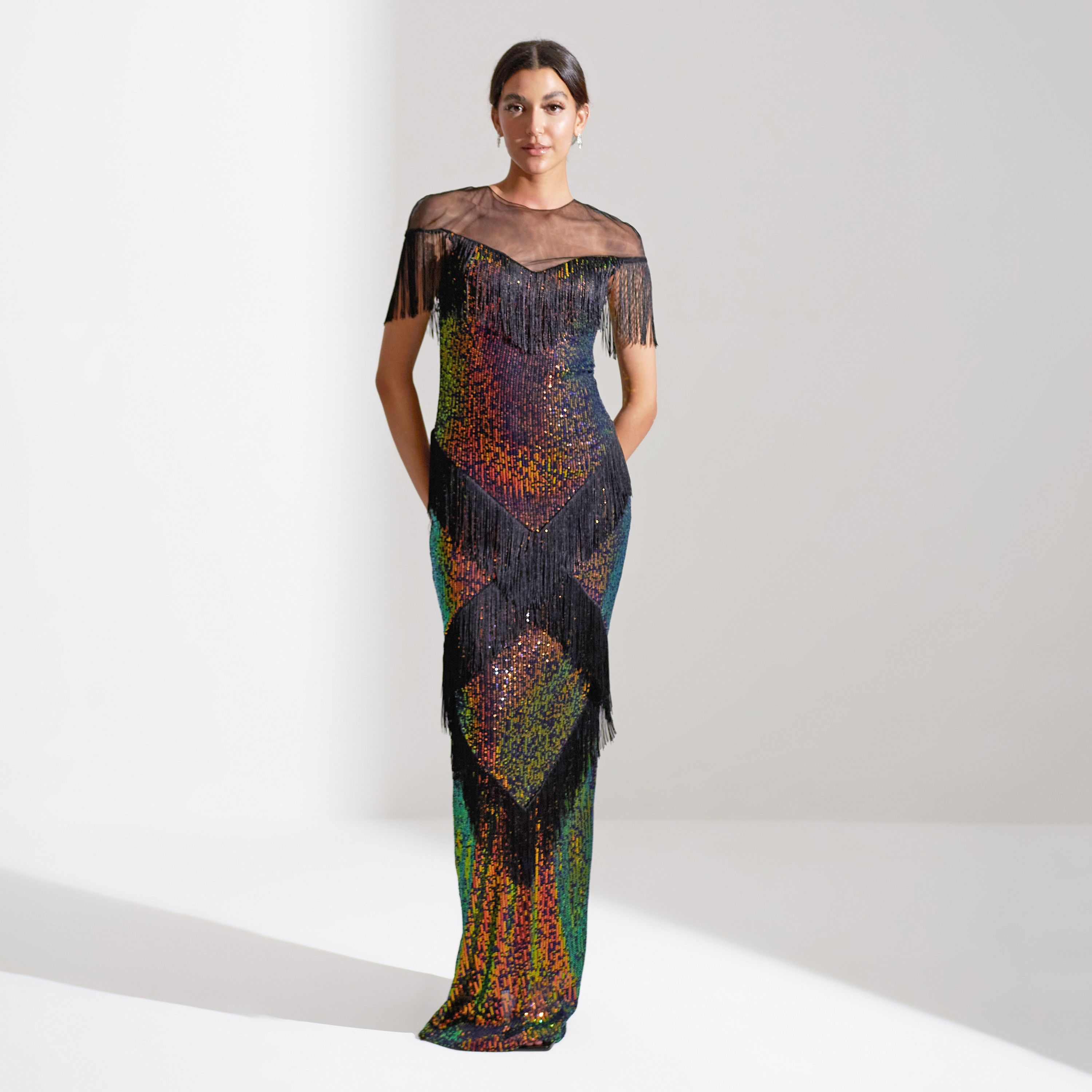 فستان ماكسي نسائي من أكاديا مزين بالترتر وطبقات من التول للسهرات-women-clothing-dresses-image-19