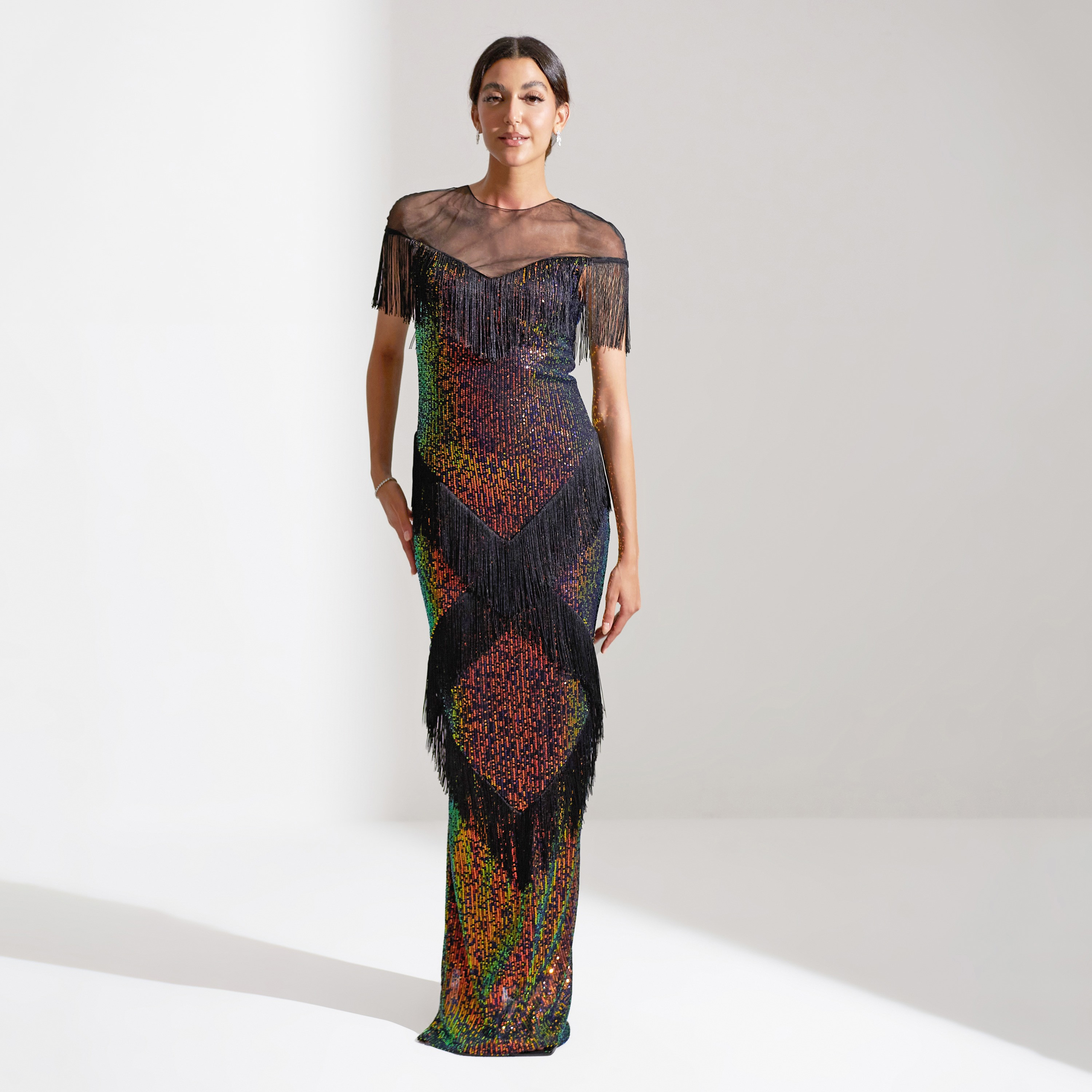 فستان ماكسي نسائي من أكاديا مزين بالترتر وطبقات من التول للسهرات-women-clothing-dresses-image-20