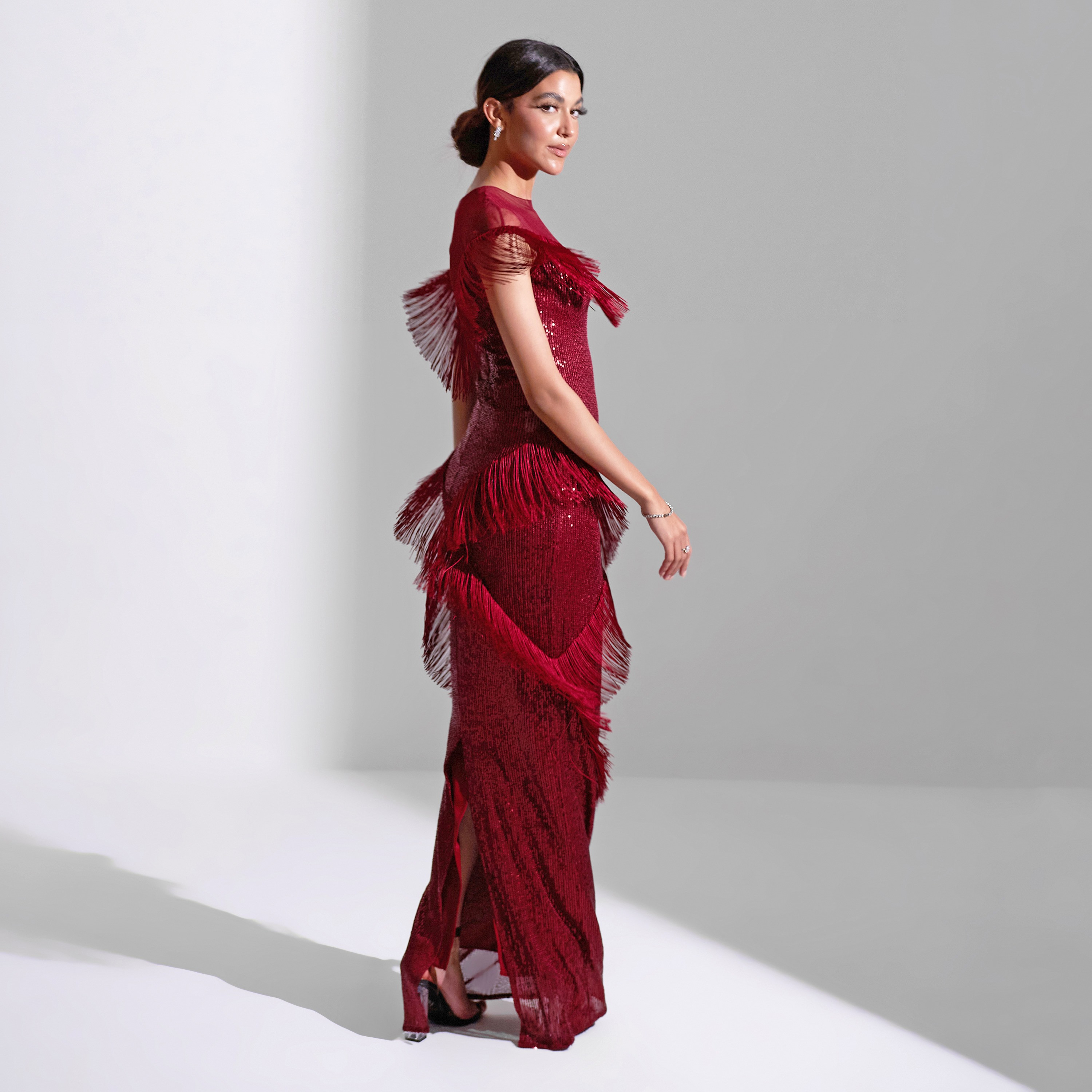 فستان ماكسي نسائي من أكاديا مزين بالترتر وطبقات من التول للسهرات-women-clothing-dresses-image-2