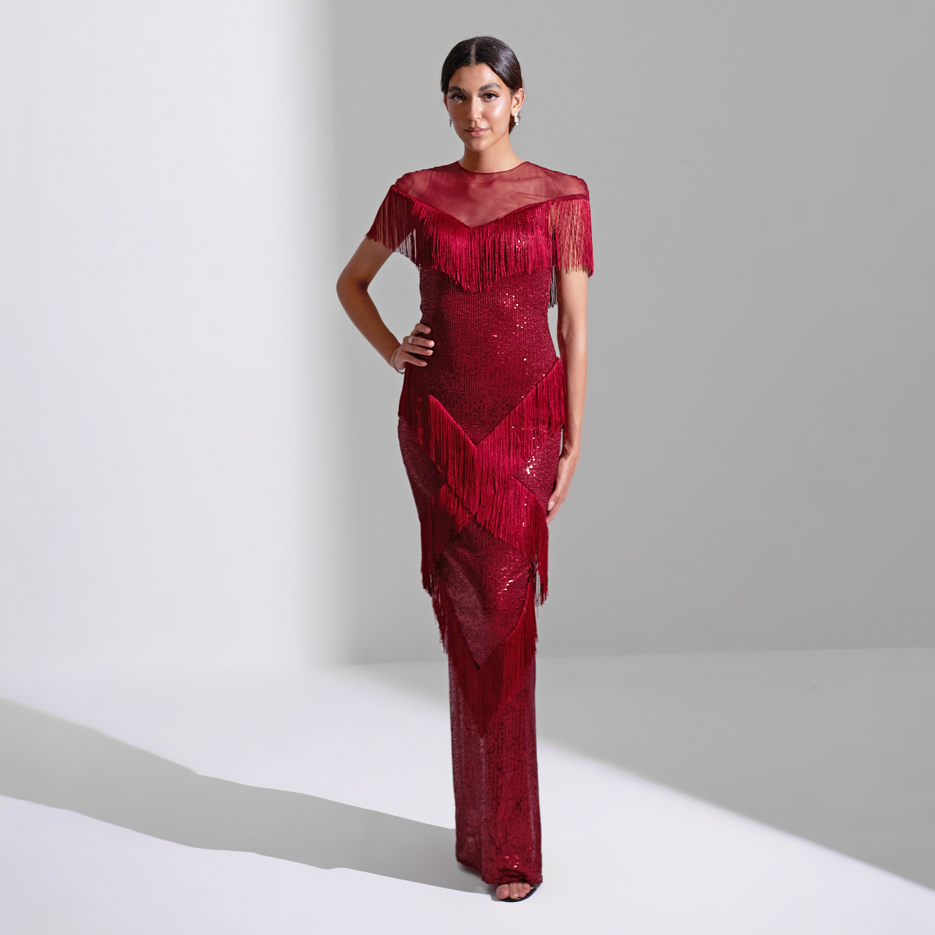 فستان ماكسي نسائي من أكاديا مزين بالترتر وطبقات من التول للسهرات-women-clothing-dresses-image-4