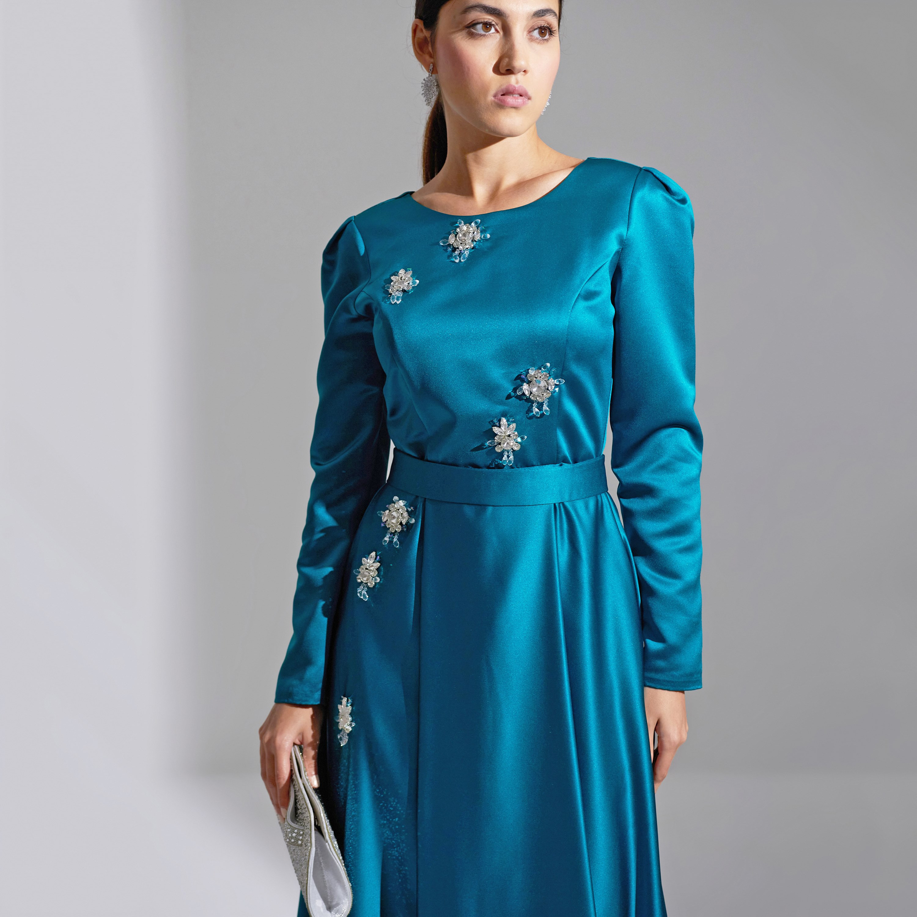 Akadia Crystal Flora Broch Satin Evening Women's Maxi Dress-women-clothing-dresses-image-12