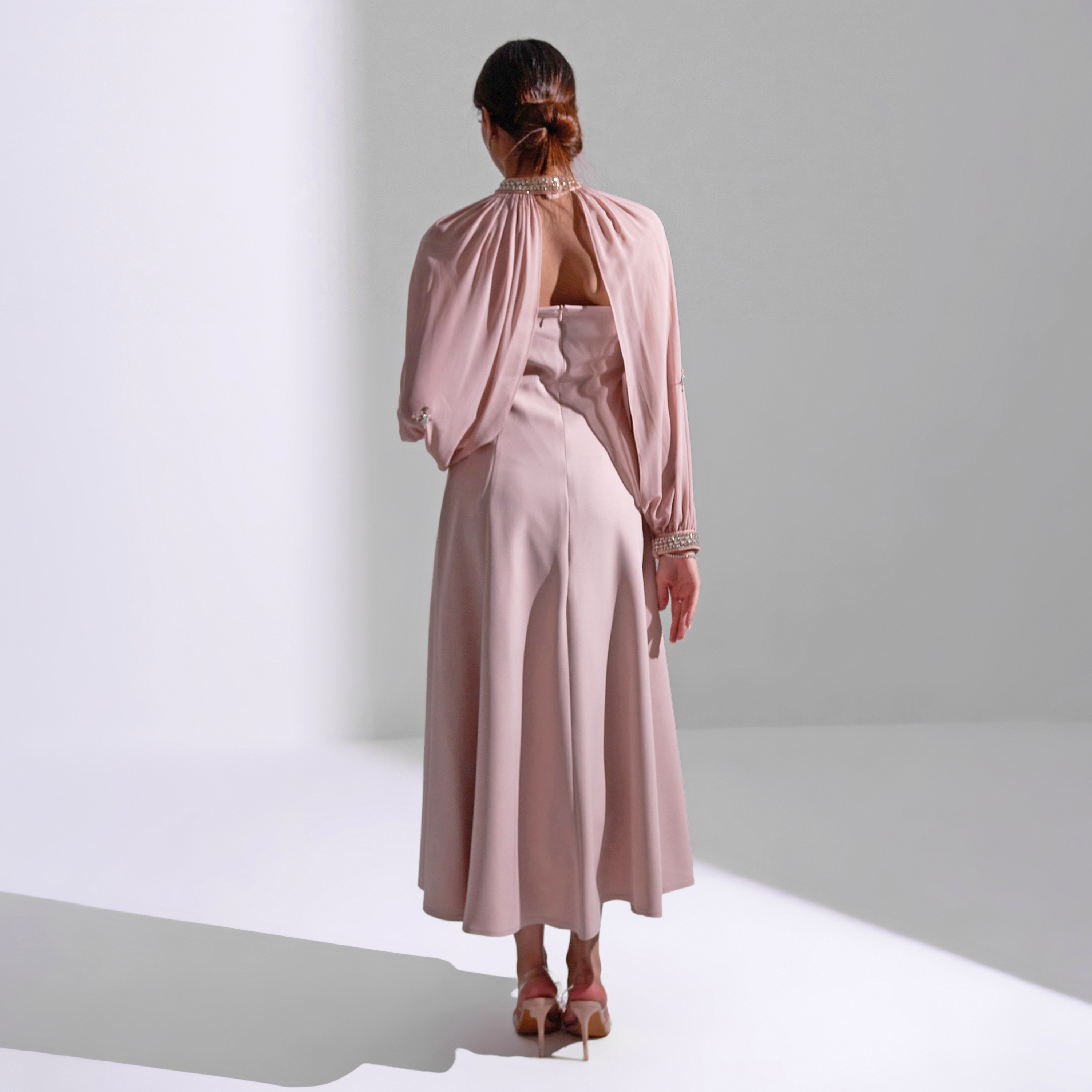 فستان سهرة نسائي مزين متوسط الطول من الشيفون بدون حمالات من أكاديا-women-clothing-dresses-image-10