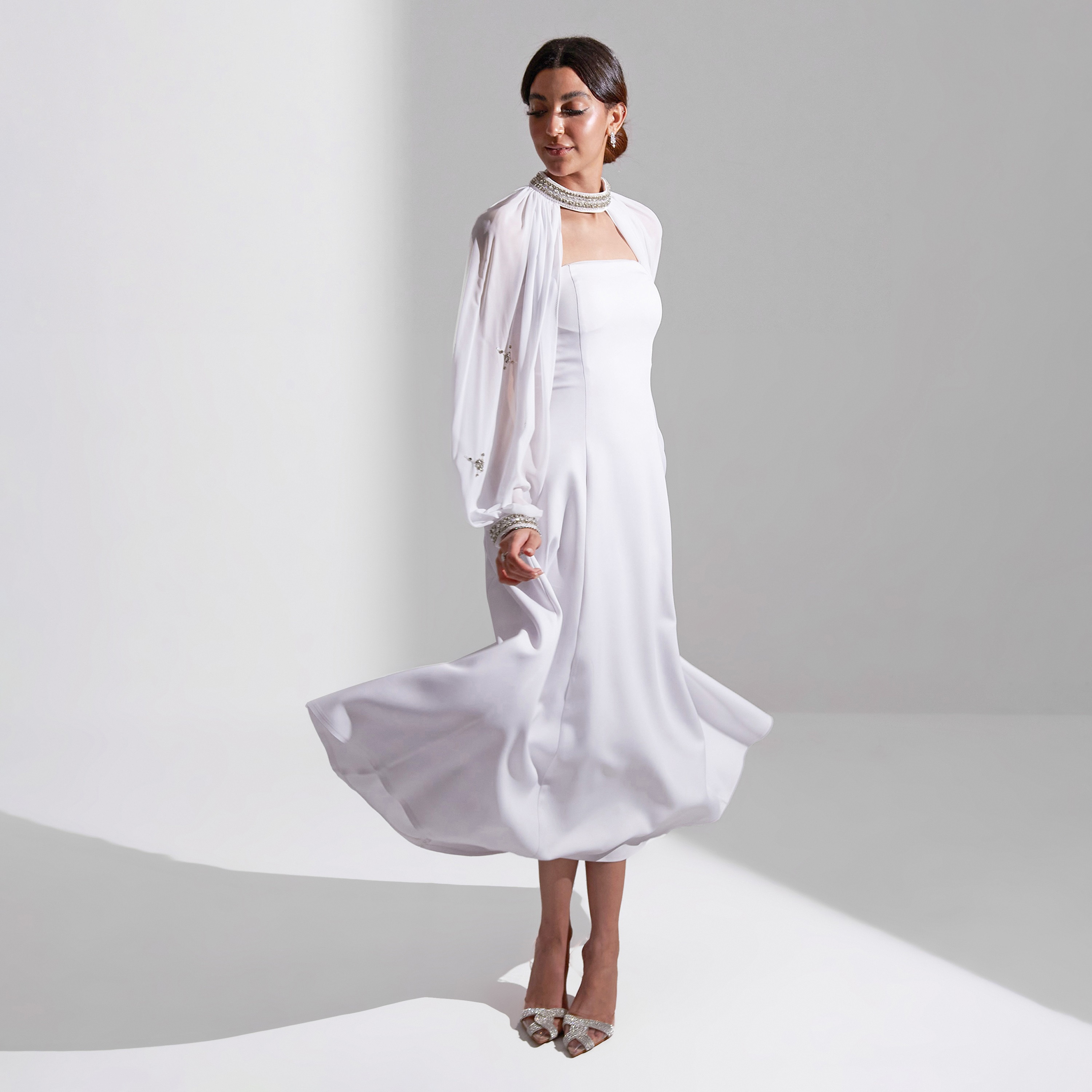 فستان سهرة نسائي مزين متوسط الطول من الشيفون بدون حمالات من أكاديا-women-clothing-dresses-image-16
