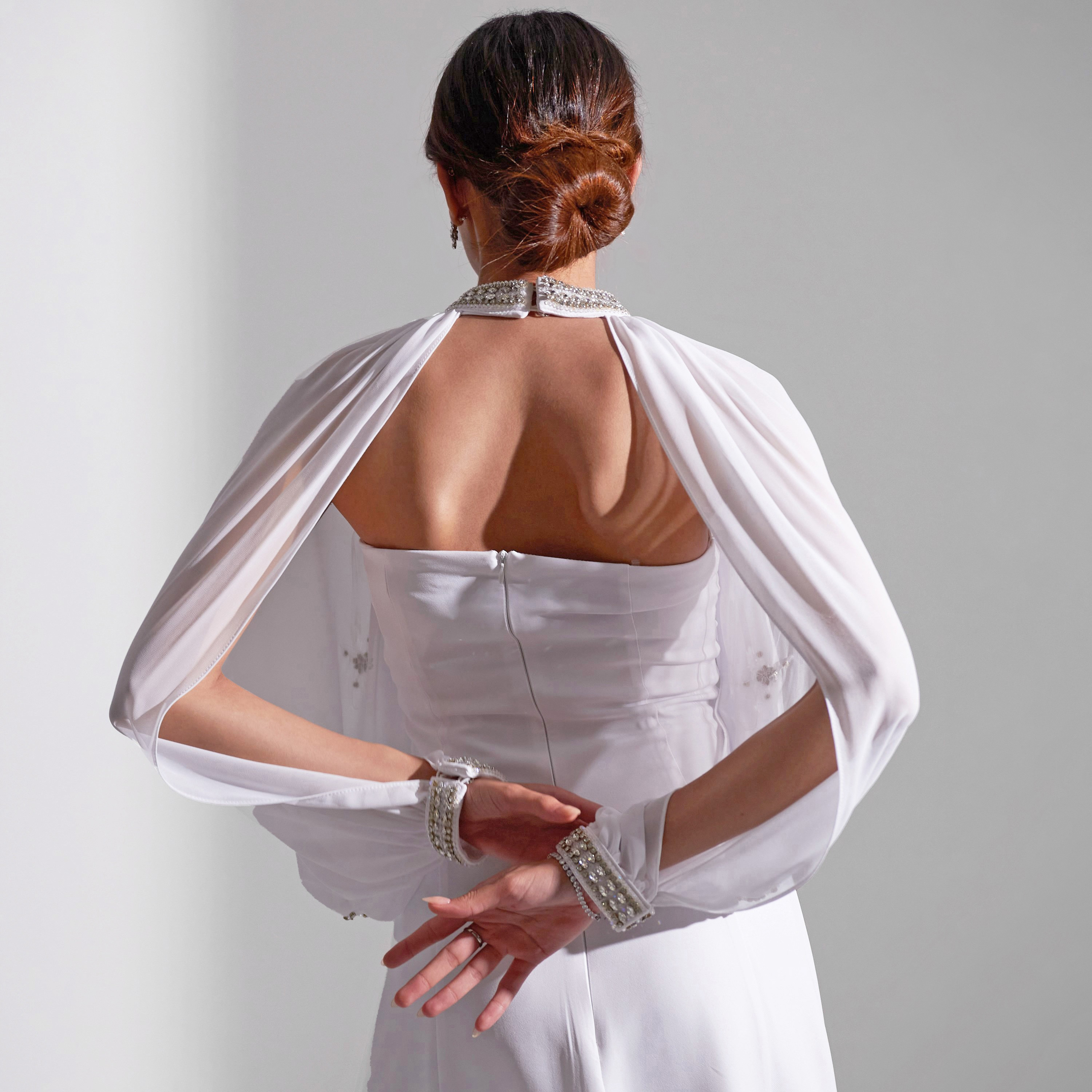 فستان سهرة نسائي مزين متوسط الطول من الشيفون بدون حمالات من أكاديا-women-clothing-dresses-image-17