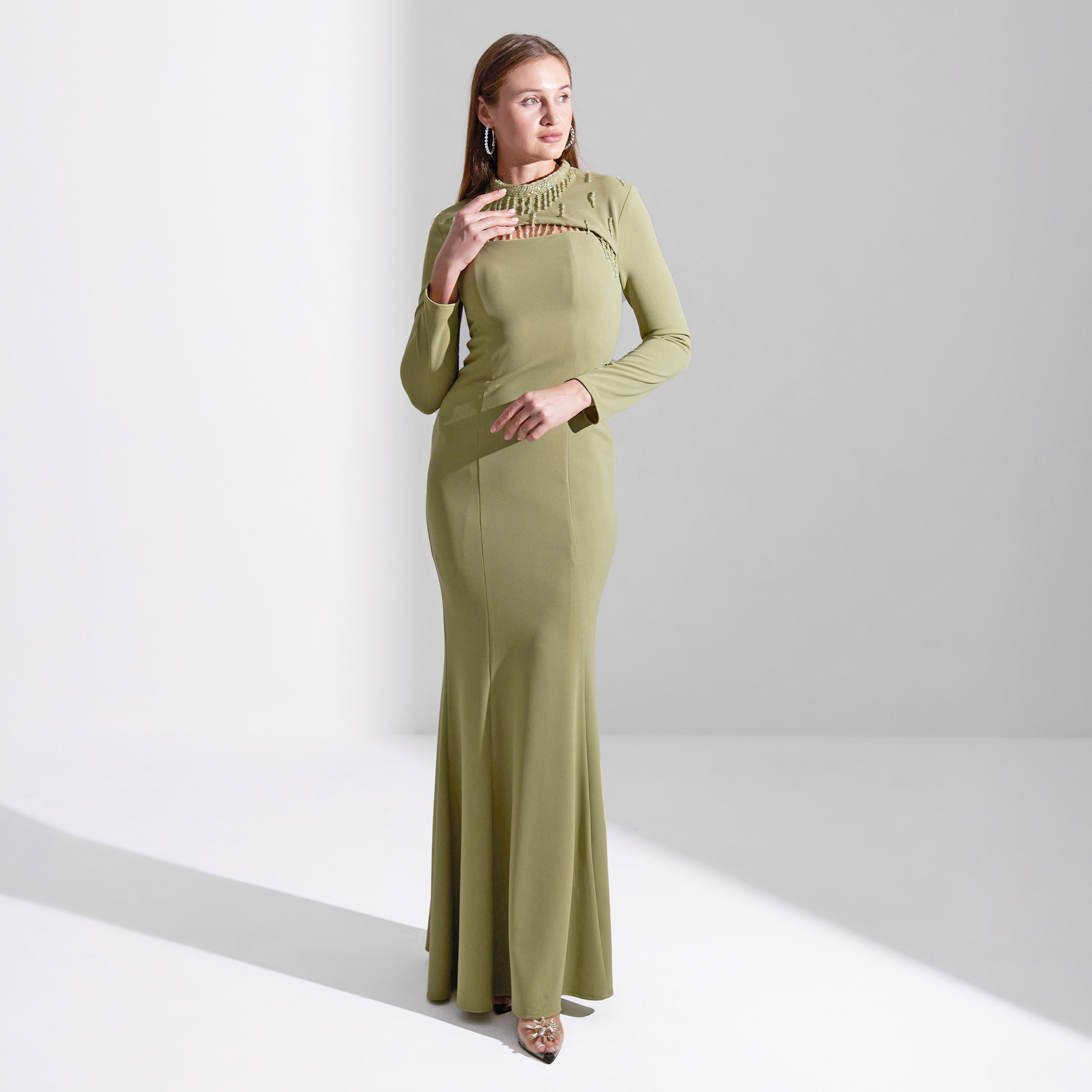 Akadia Open Bust Fringe Detail Crepe Evening Women's Maxi Dress-women-clothing-dresses-image-17