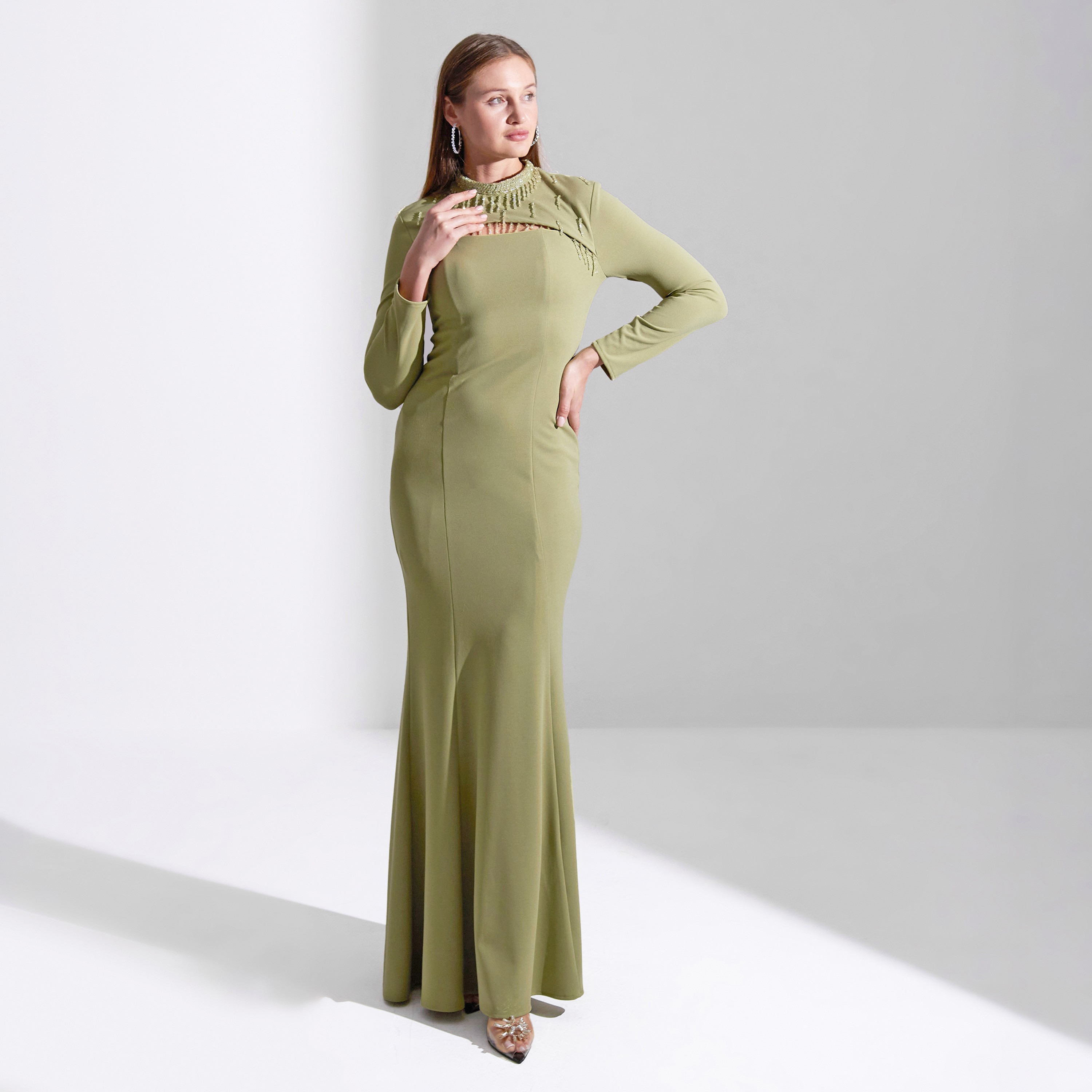 Akadia Open Bust Fringe Detail Crepe Evening Women's Maxi Dress-women-clothing-dresses-image-18
