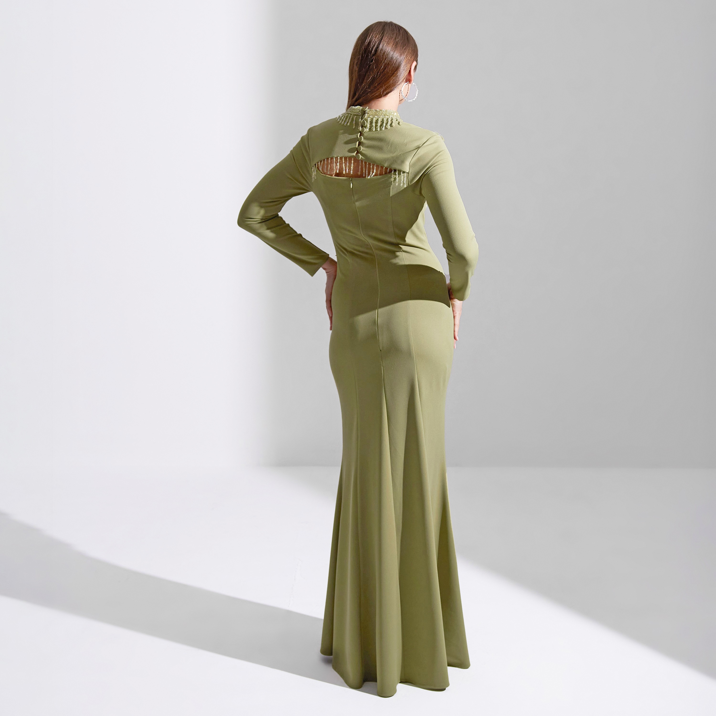 Akadia Open Bust Fringe Detail Crepe Evening Women's Maxi Dress-women-clothing-dresses-image-19