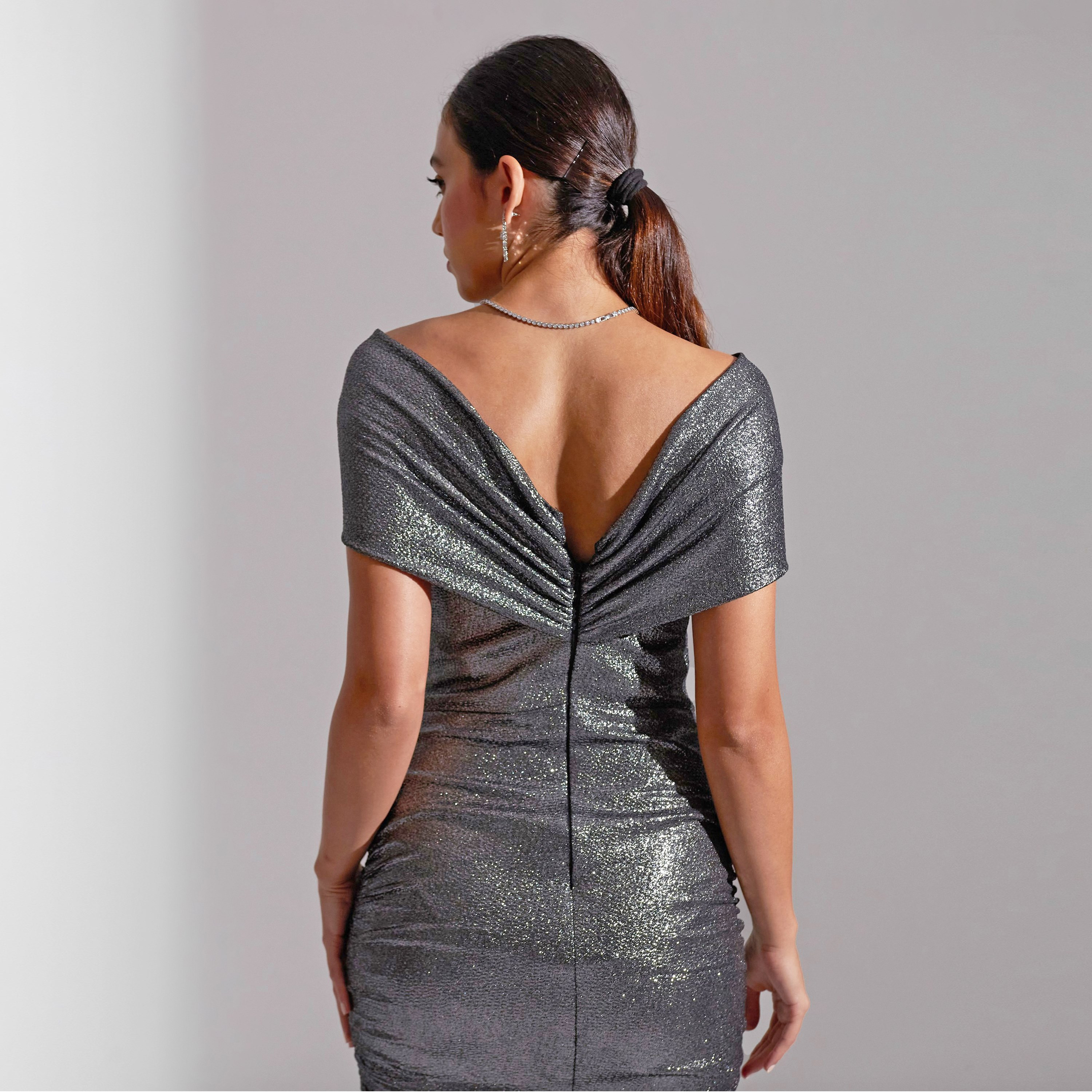 Akadia Cross Shoulder Jersey Lameh Evening Women's Maxi Dress-women-clothing-dresses-image-3