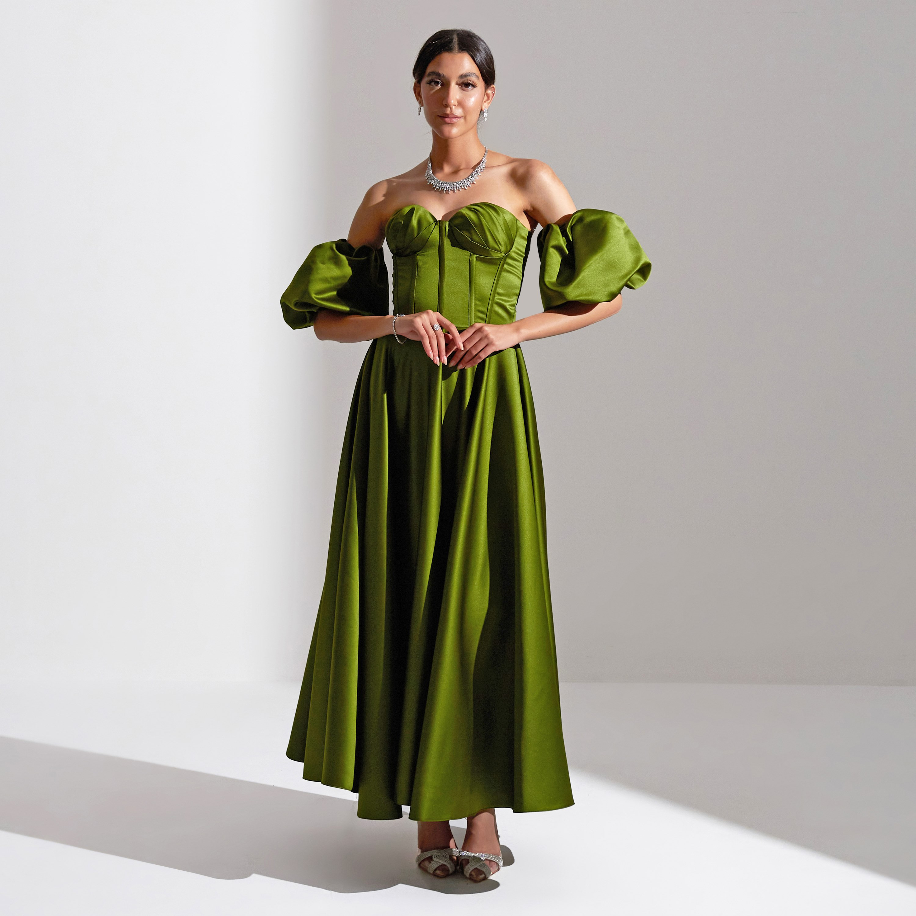 Akadia Off Shoulder Removable Sleeves Satin Evening Women's Maxi Dress-women-clothing-dresses-image-4