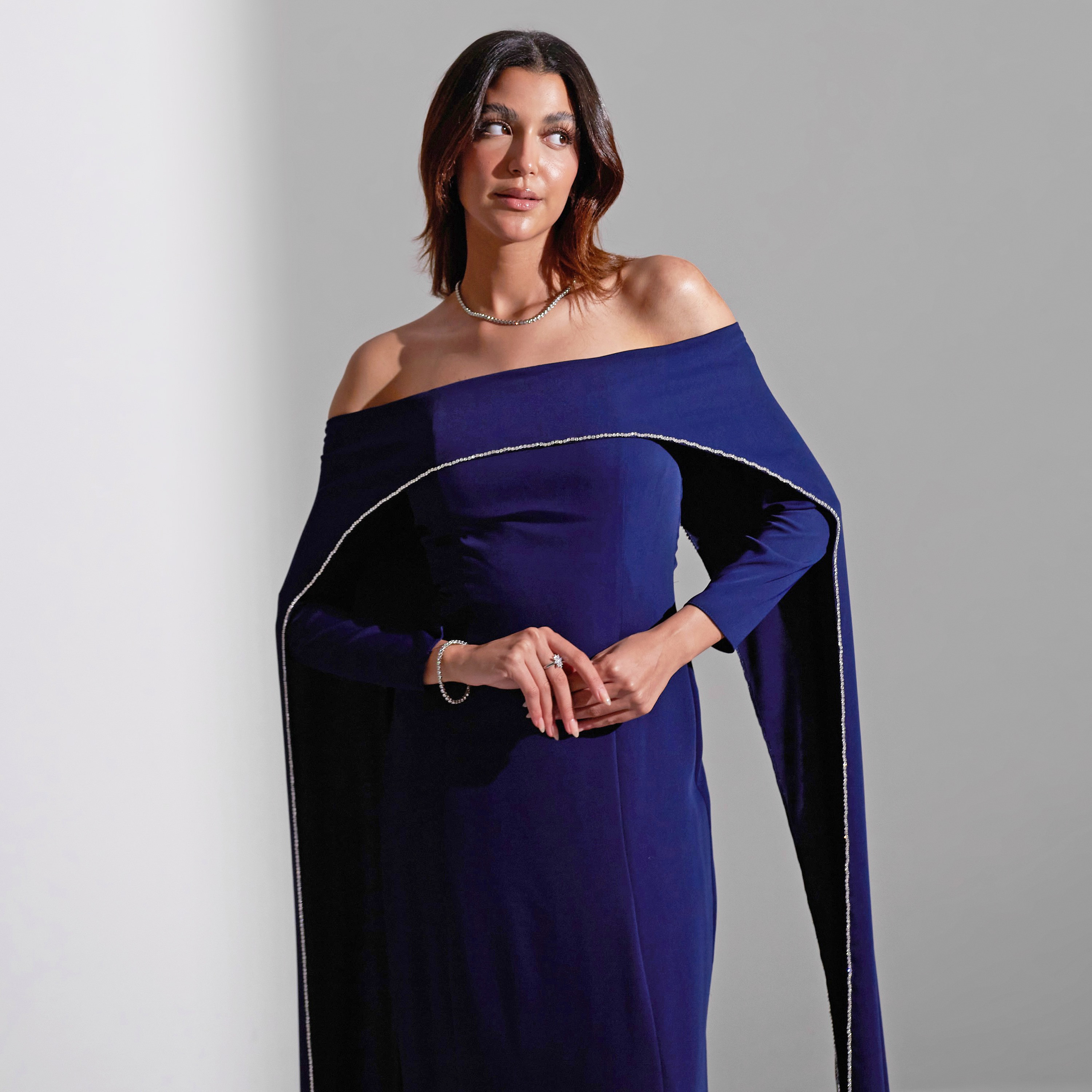 Akadia Off Shoulder Neck Float Sleeves Crepe Evening Women's Maxi Dress-women-clothing-dresses-image-15