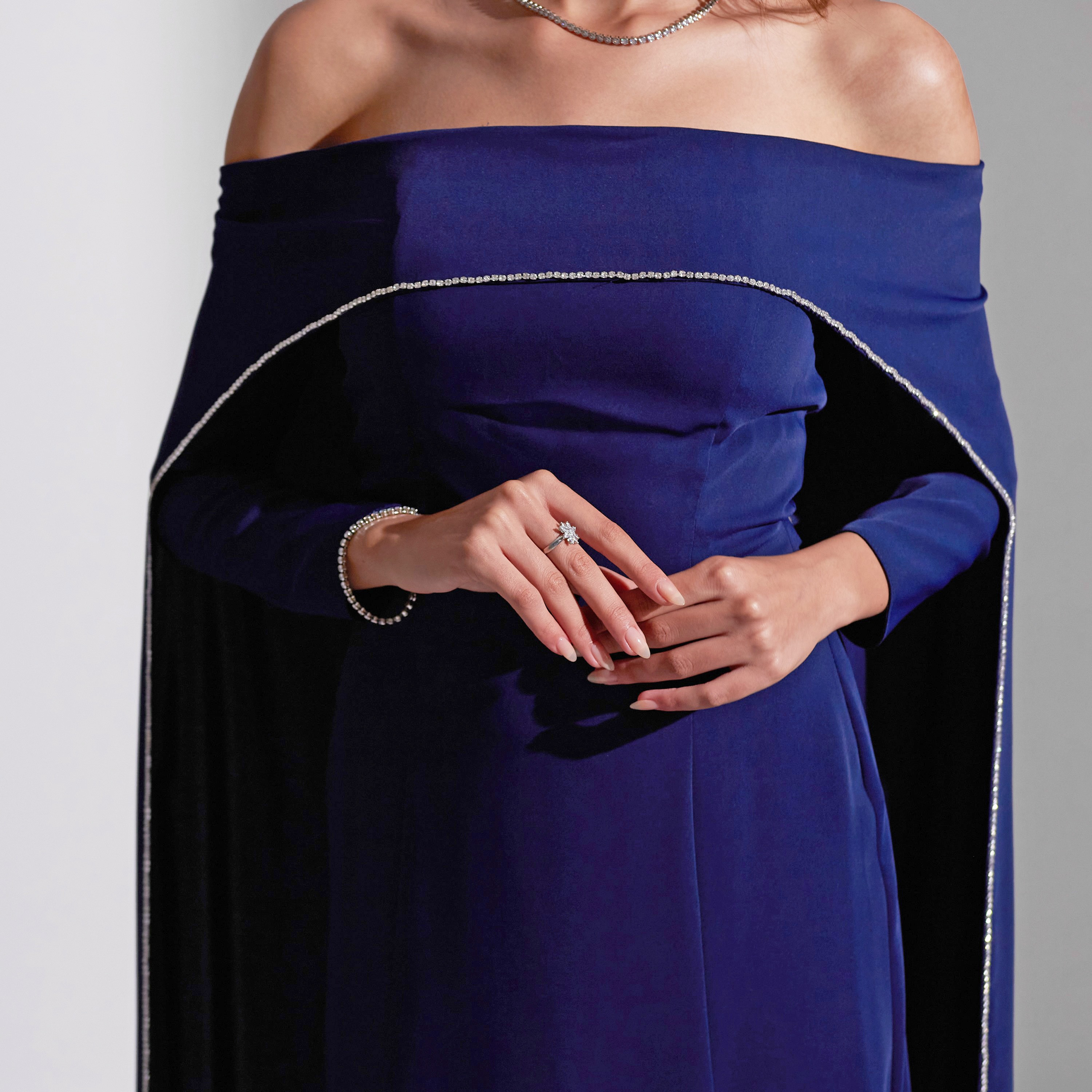Akadia Off Shoulder Neck Float Sleeves Crepe Evening Women's Maxi Dress-women-clothing-dresses-image-17