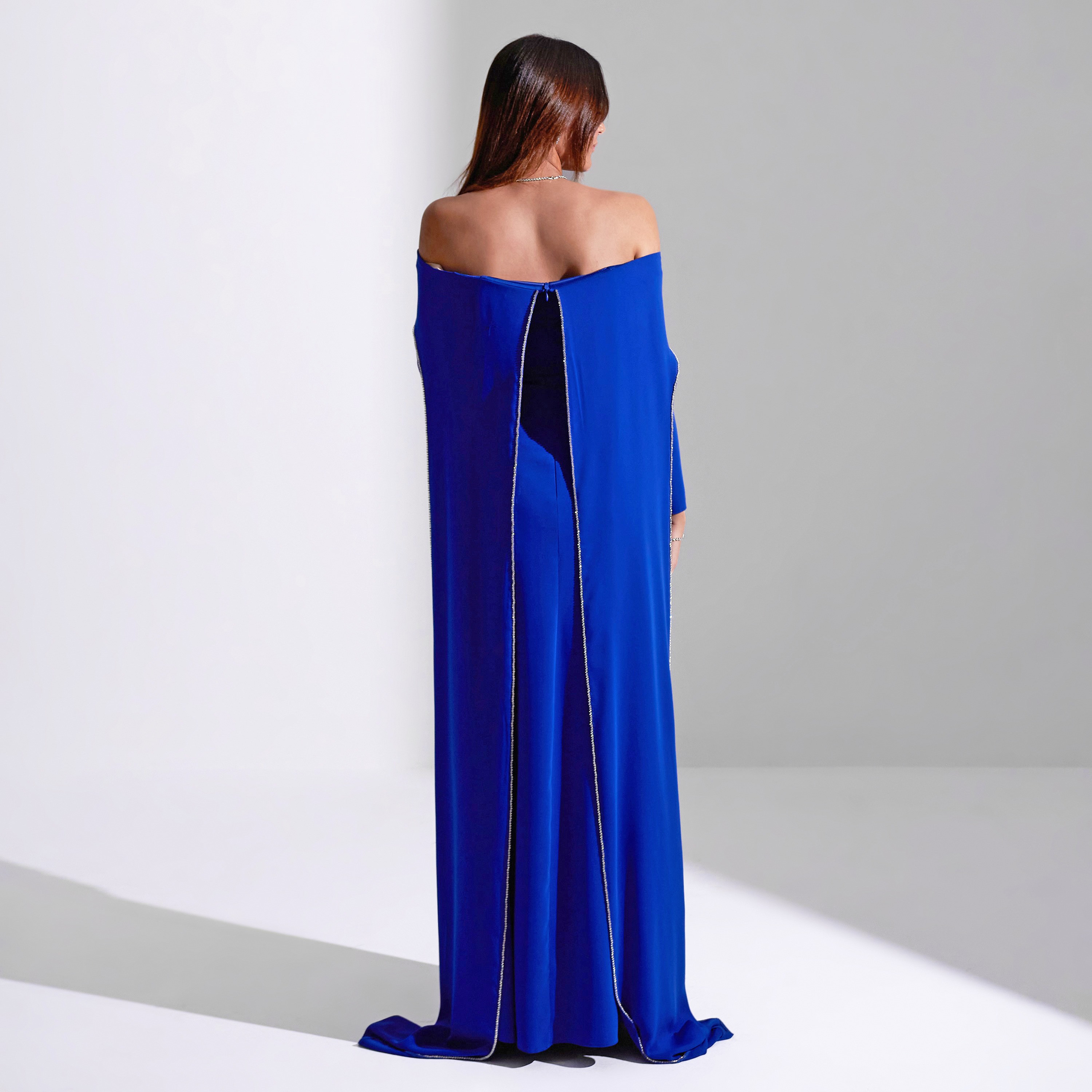 Akadia Off Shoulder Neck Float Sleeves Crepe Evening Women's Maxi Dress-women-clothing-dresses-image-8