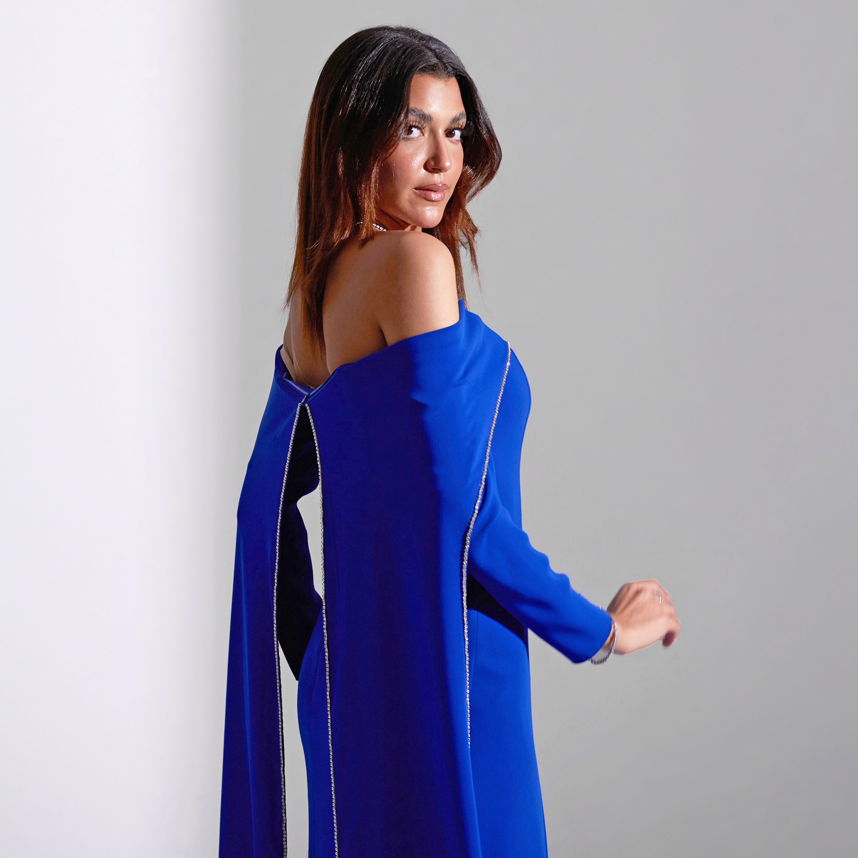 Akadia Off Shoulder Neck Float Sleeves Crepe Evening Women's Maxi Dress-women-clothing-dresses-image-9