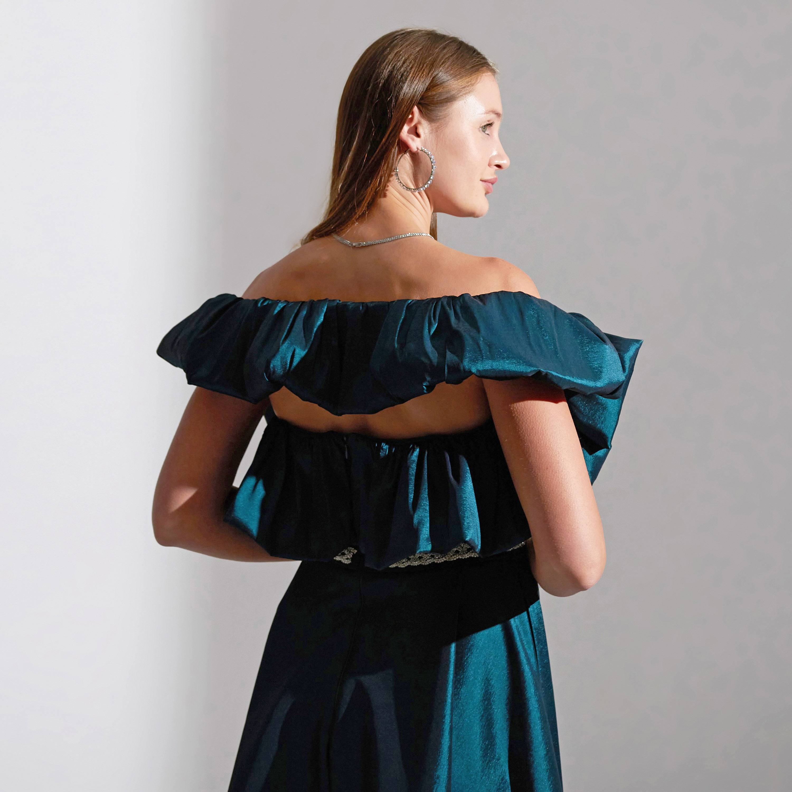 Akadia Gathered Off Shoulder Taffeta Evening Women's Maxi Dress-women-clothing-dresses-image-11