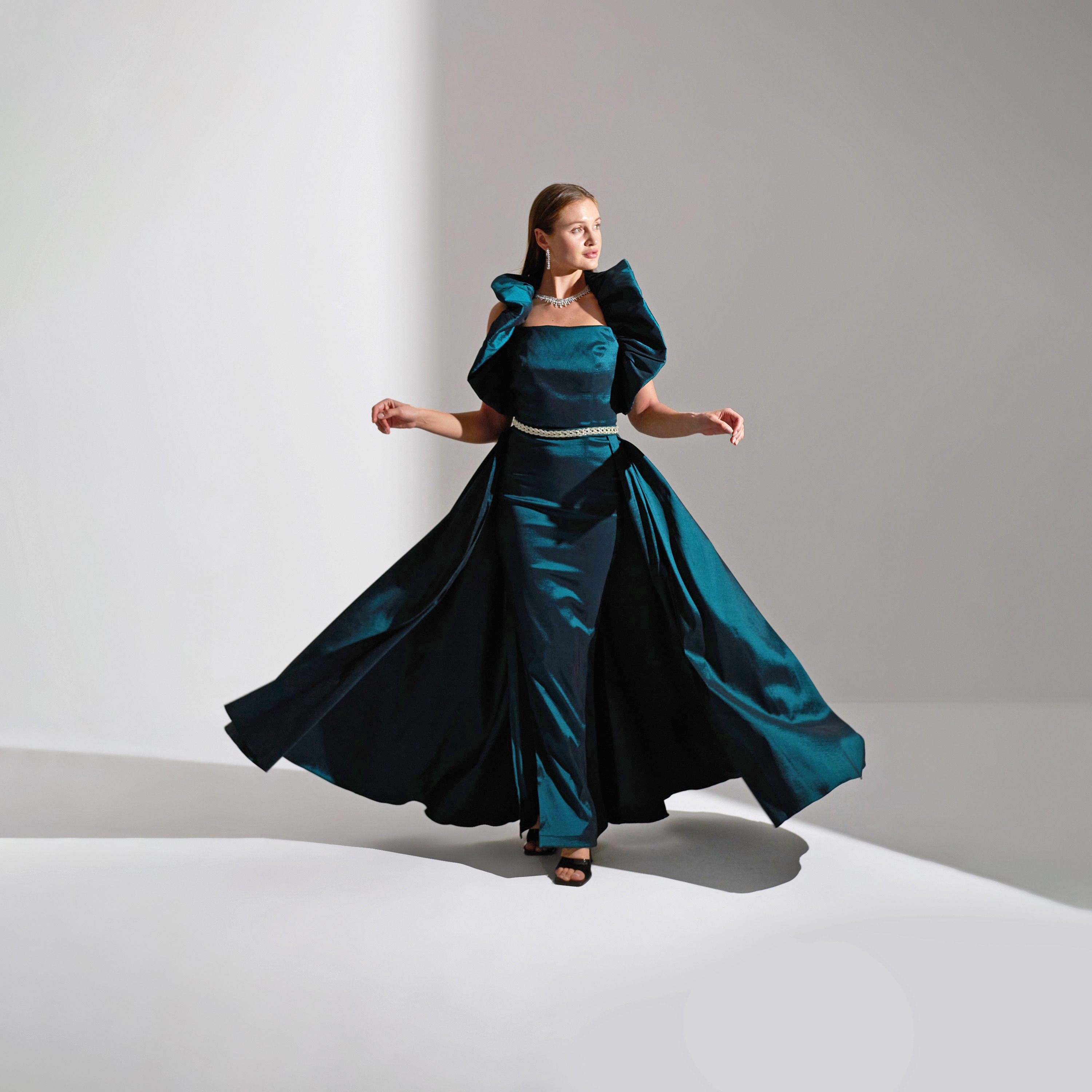 Akadia Gathered Off Shoulder Taffeta Evening Women's Maxi Dress-women-clothing-dresses-image-12