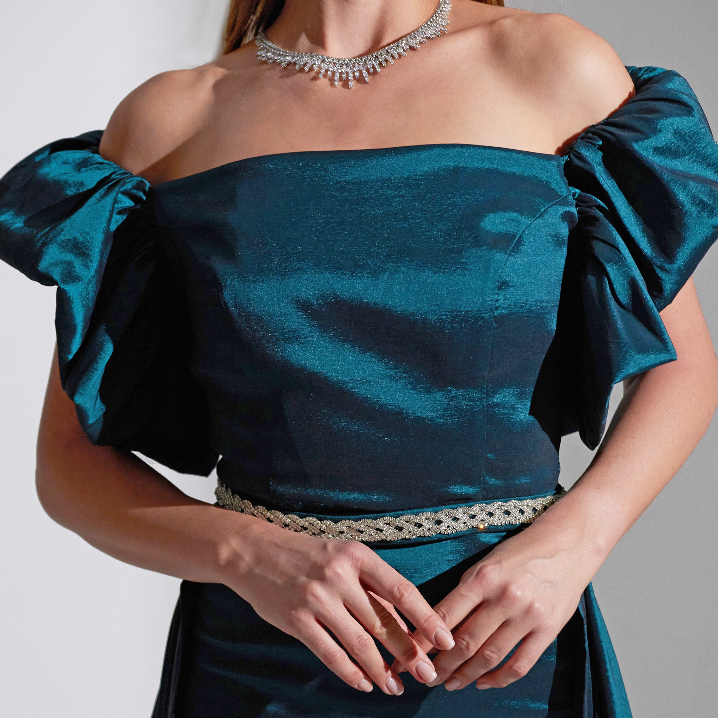 Akadia Gathered Off Shoulder Taffeta Evening Women's Maxi Dress-women-clothing-dresses-image-13