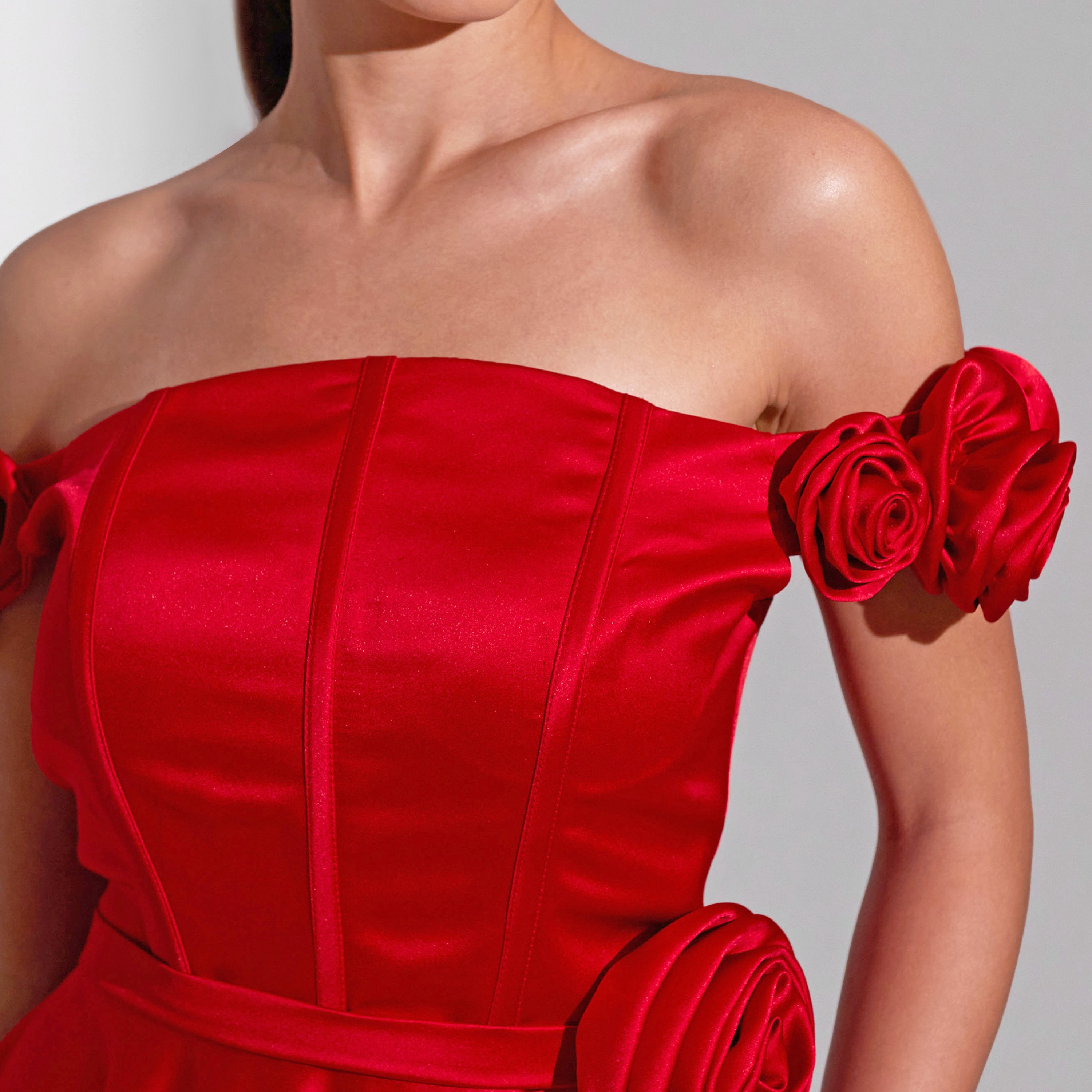 فستان ماكسي نسائي مزين بتفاصيل وردية من الساتان من أكاديا-women-clothing-dresses-image-22