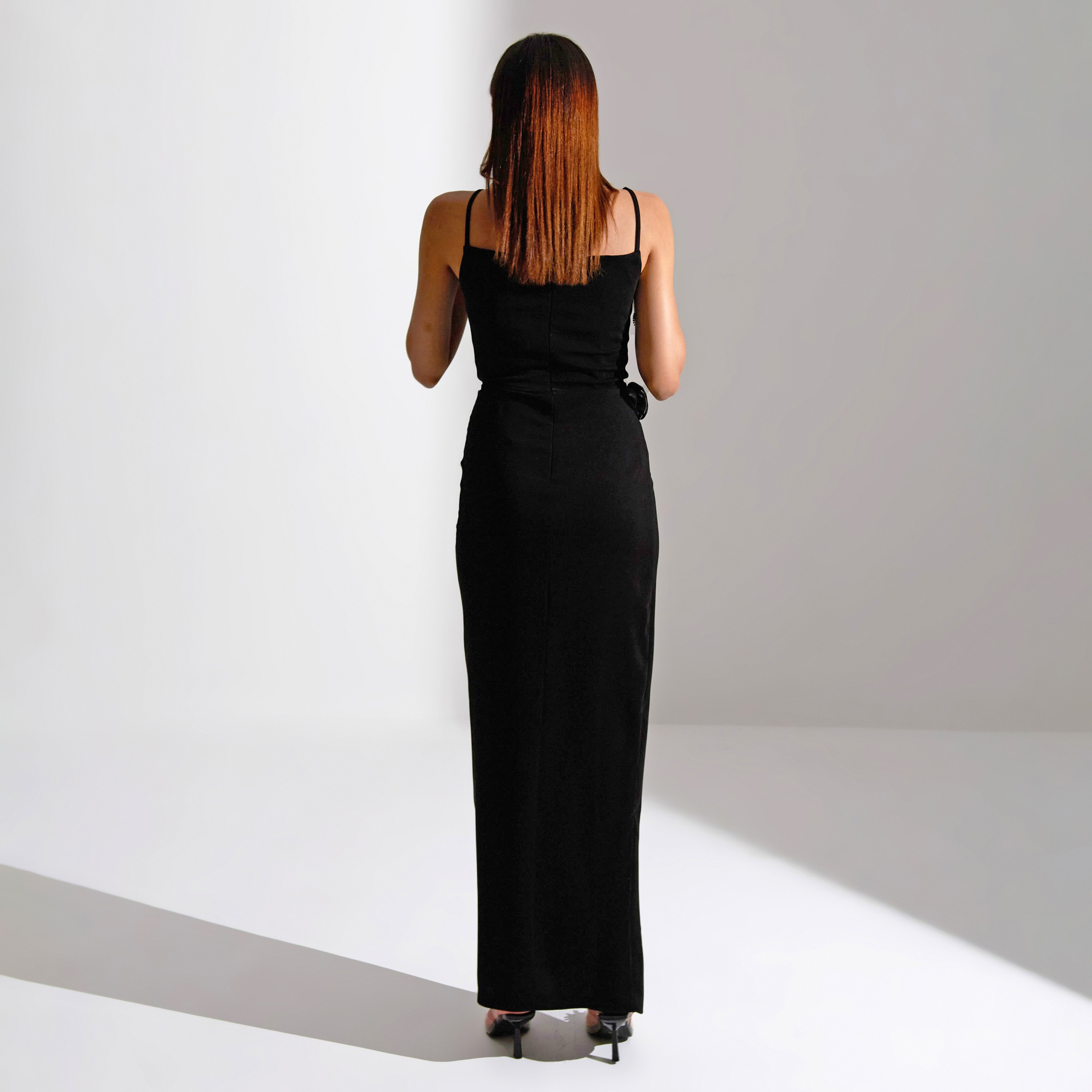فستان سهرة ماكسي نسائي من قماش الكريب ذو مزين بزهور من أكاديا-women-clothing-dresses-image-10