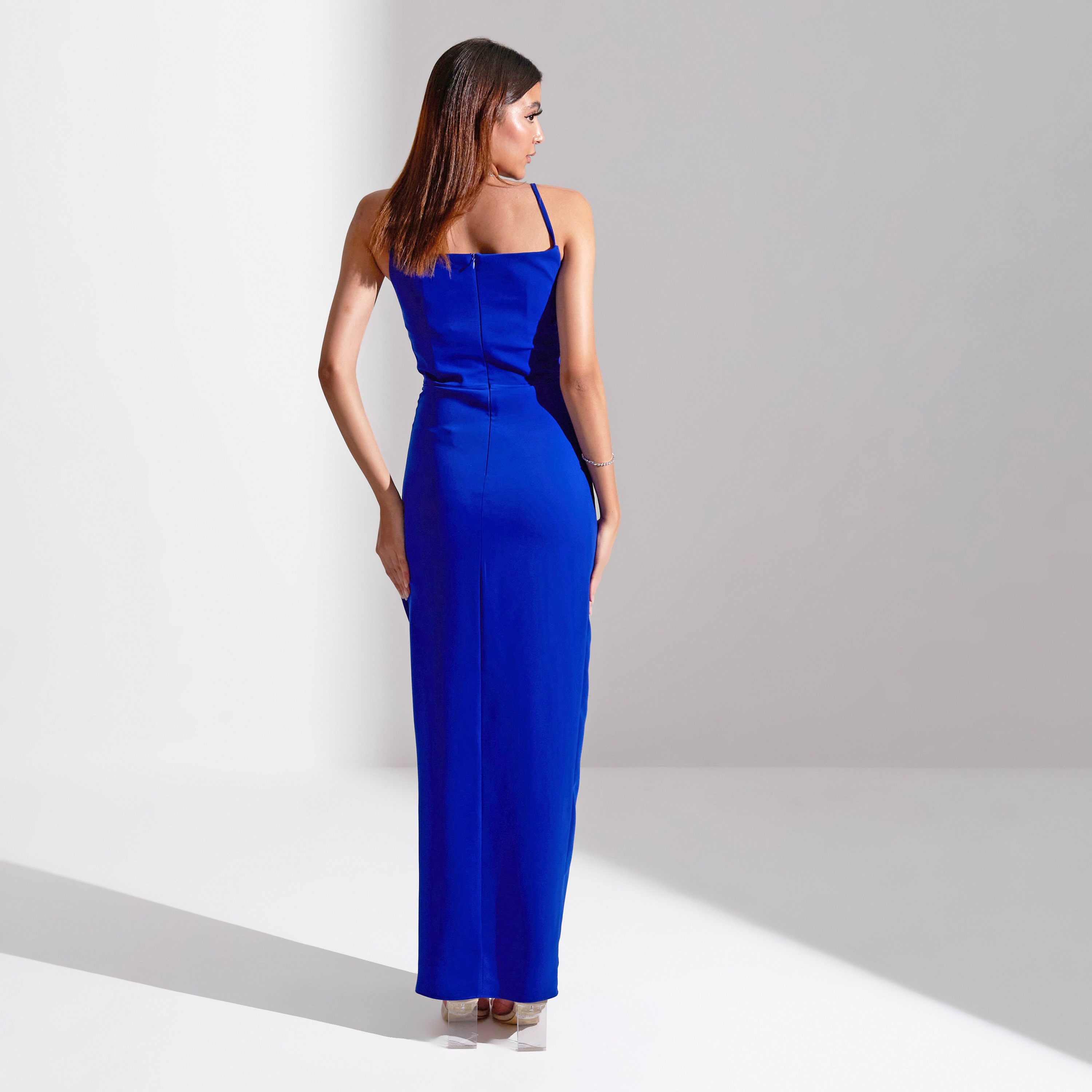 فستان سهرة ماكسي نسائي من قماش الكريب ذو مزين بزهور من أكاديا-women-clothing-dresses-image-3