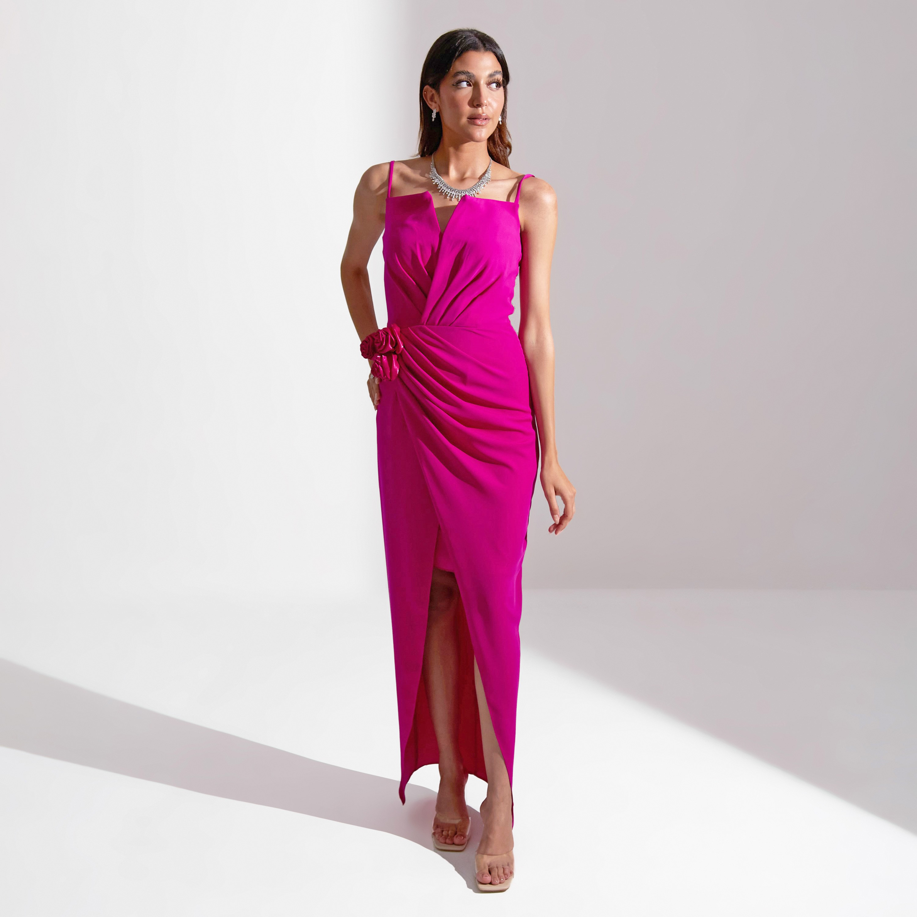 فستان سهرة ماكسي نسائي من قماش الكريب ذو مزين بزهور من أكاديا-women-clothing-dresses-image-15