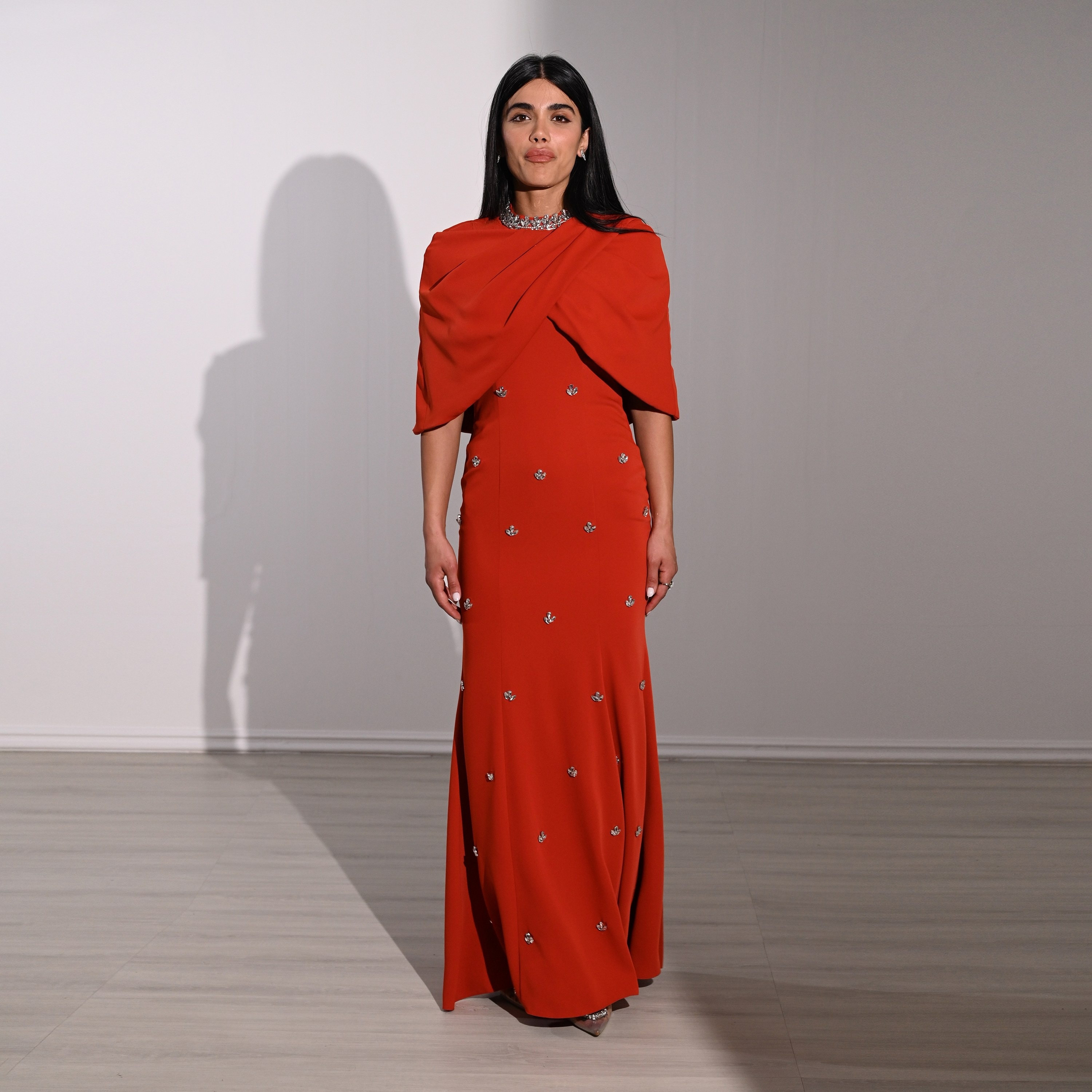 Akadia Crystal Work Crepe Mock Neck Cape Overlay Evening Women's Maxi Dress-women-clothing-dresses-image-6
