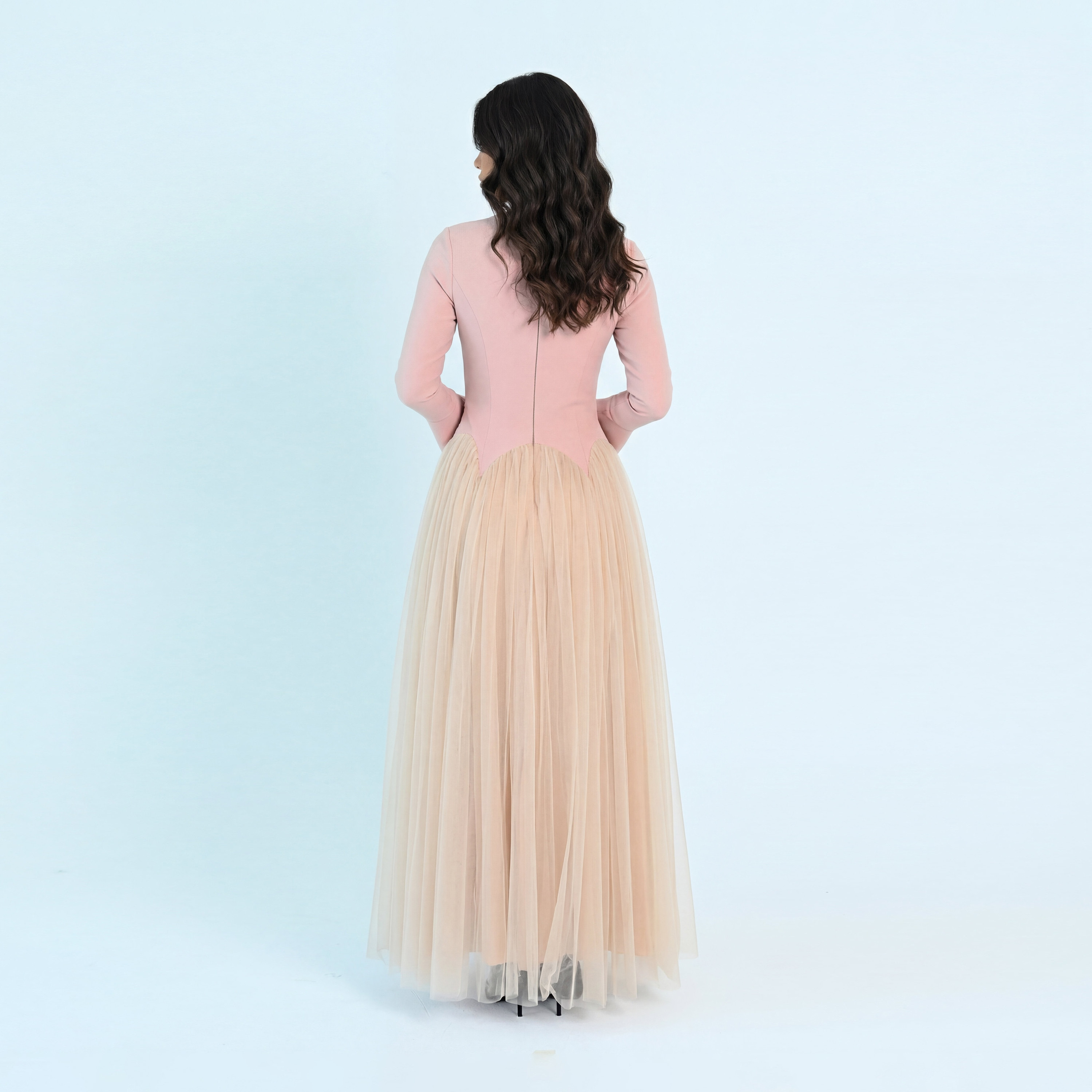 Akadia Crepe Bell Sleeves Flared Evening Women's Maxi Dress-women-clothing-dresses-image-2