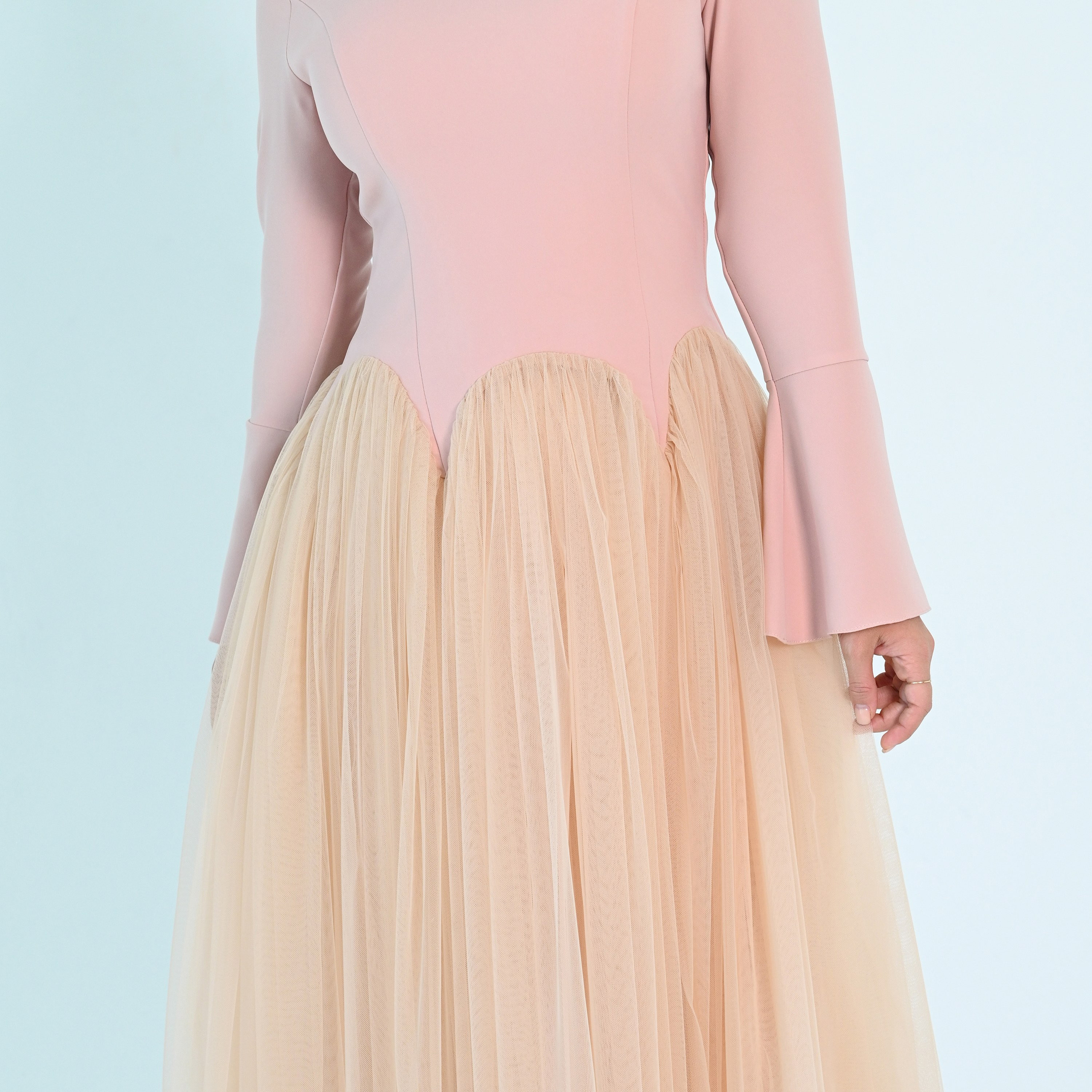 Akadia Crepe Bell Sleeves Flared Evening Women's Maxi Dress-women-clothing-dresses-image-4