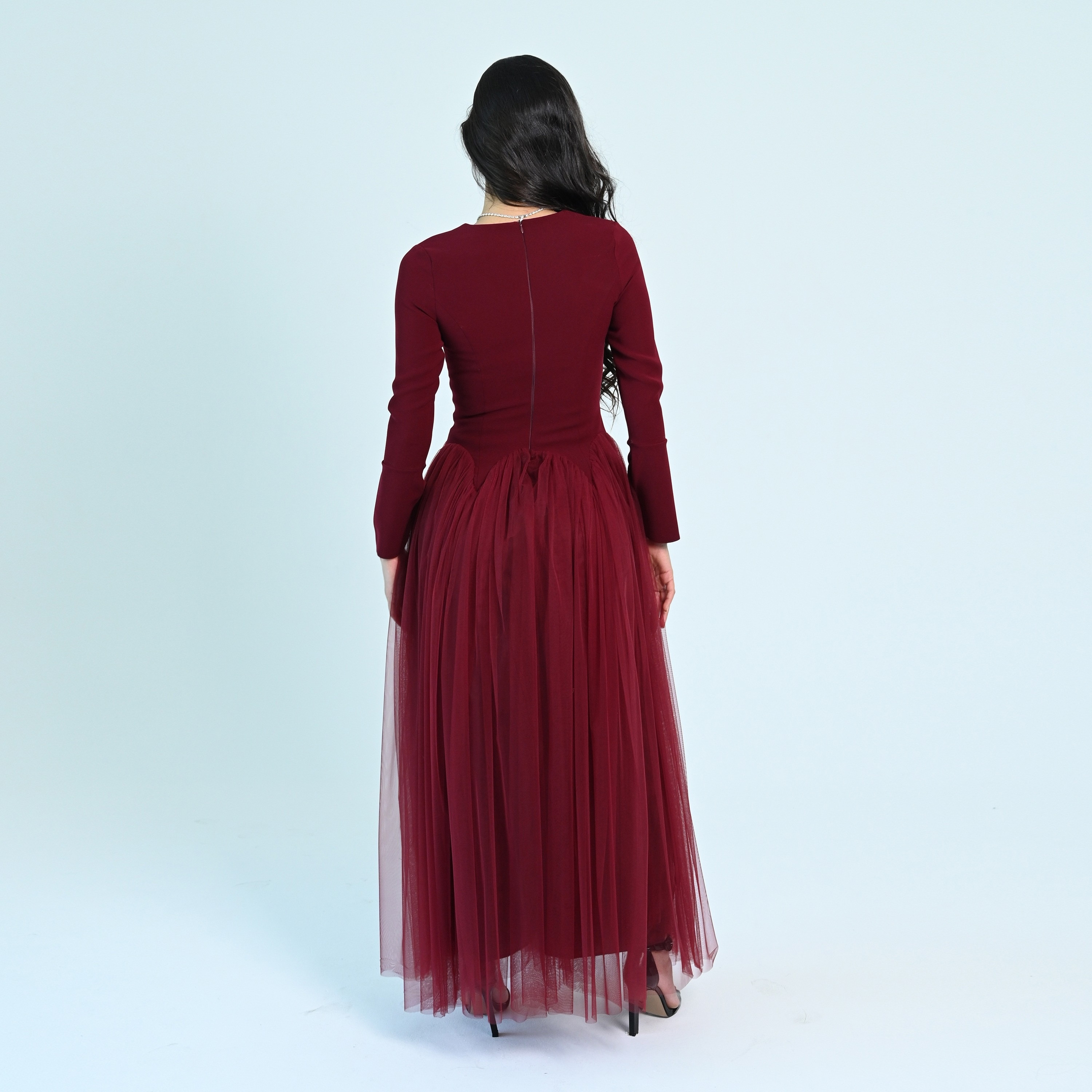 Akadia Crepe Bell Sleeves Flared Evening Women's Maxi Dress-women-clothing-dresses-image-13