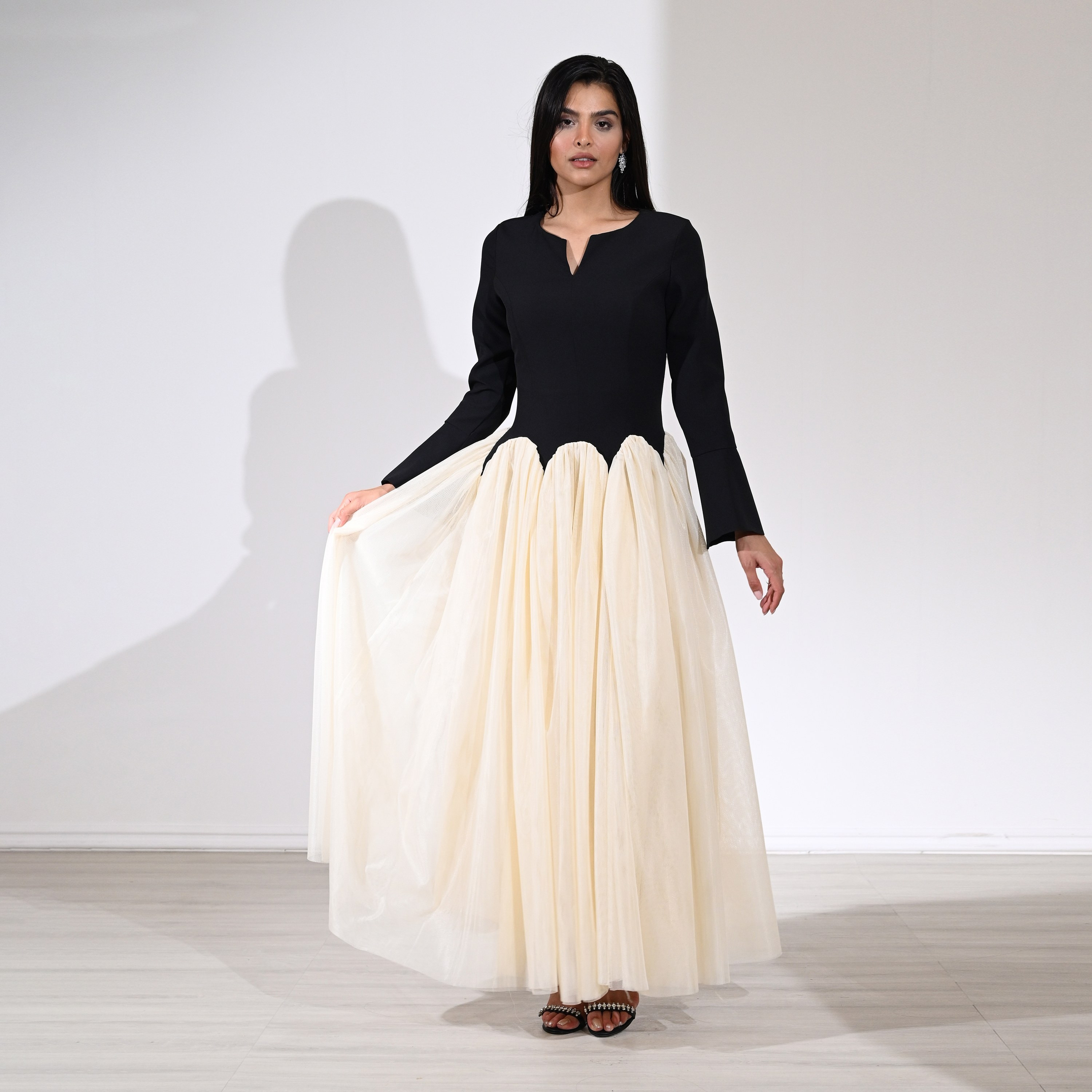 Akadia Crepe Bell Sleeves Flared Evening Women's Maxi Dress-women-clothing-dresses-image-6
