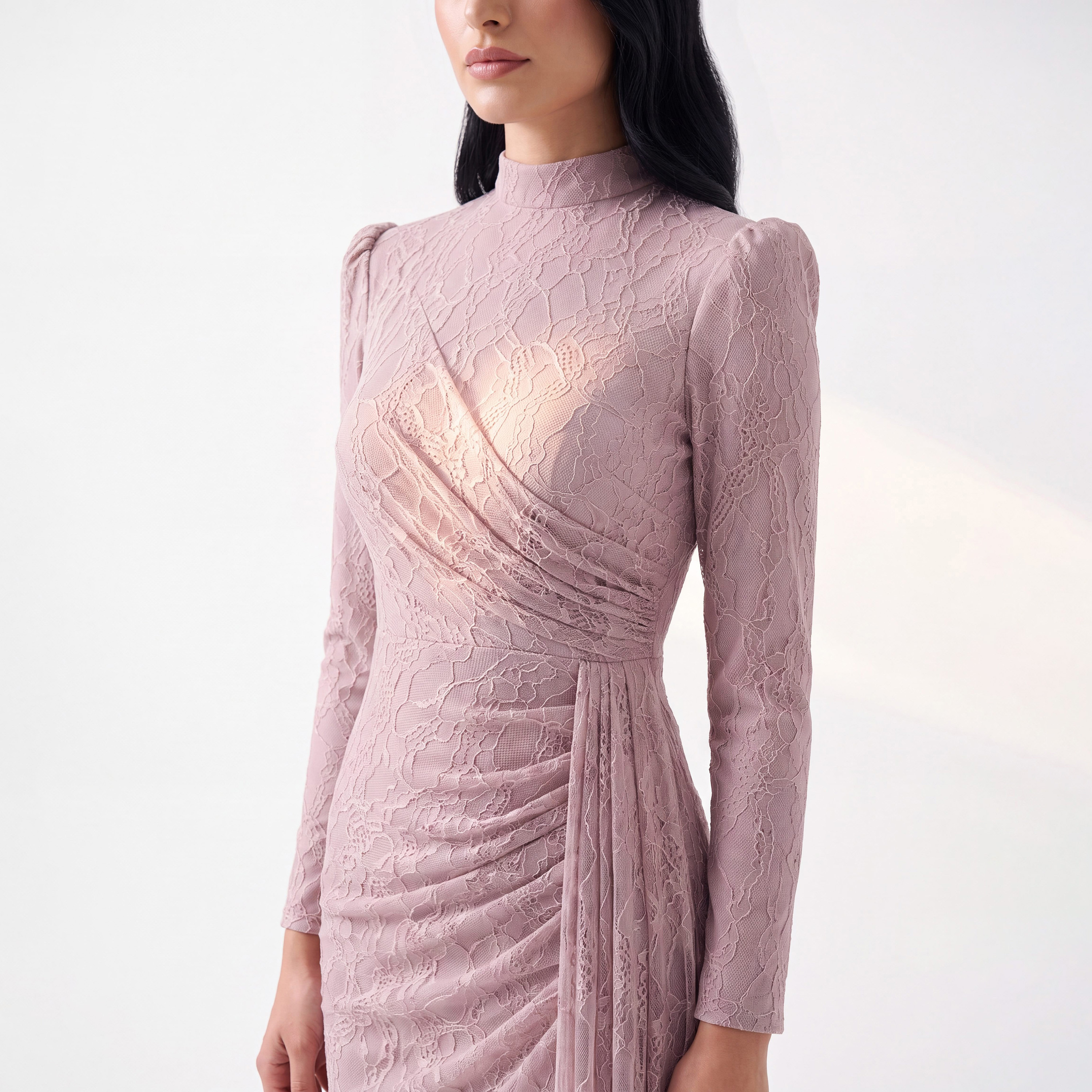 Akadia All-Over Lace Dantel High Neck Column Women's Evening Maxi Dress-women-clothing-dresses-image-10