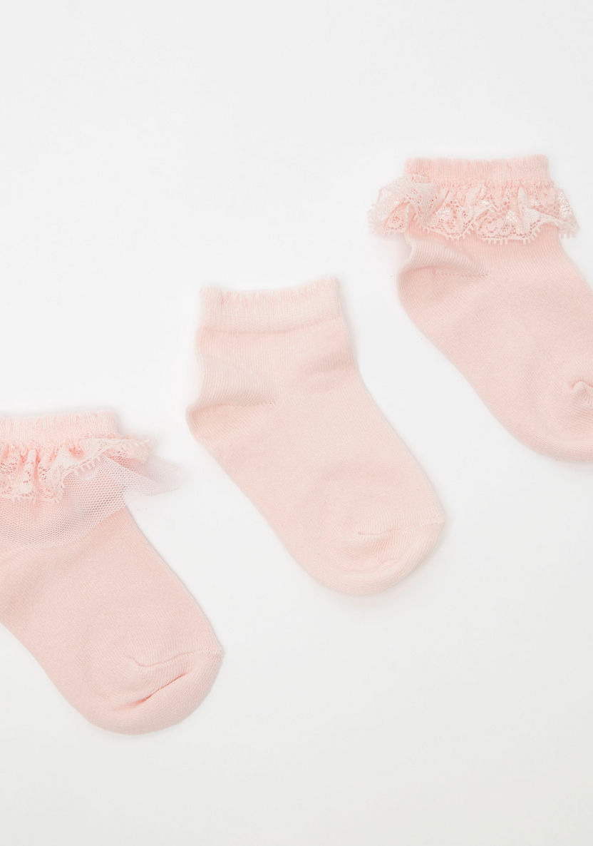 Assorted Ankle Length Frill Socks - Set of 3-Girl%27s Socks & Tights-image-0