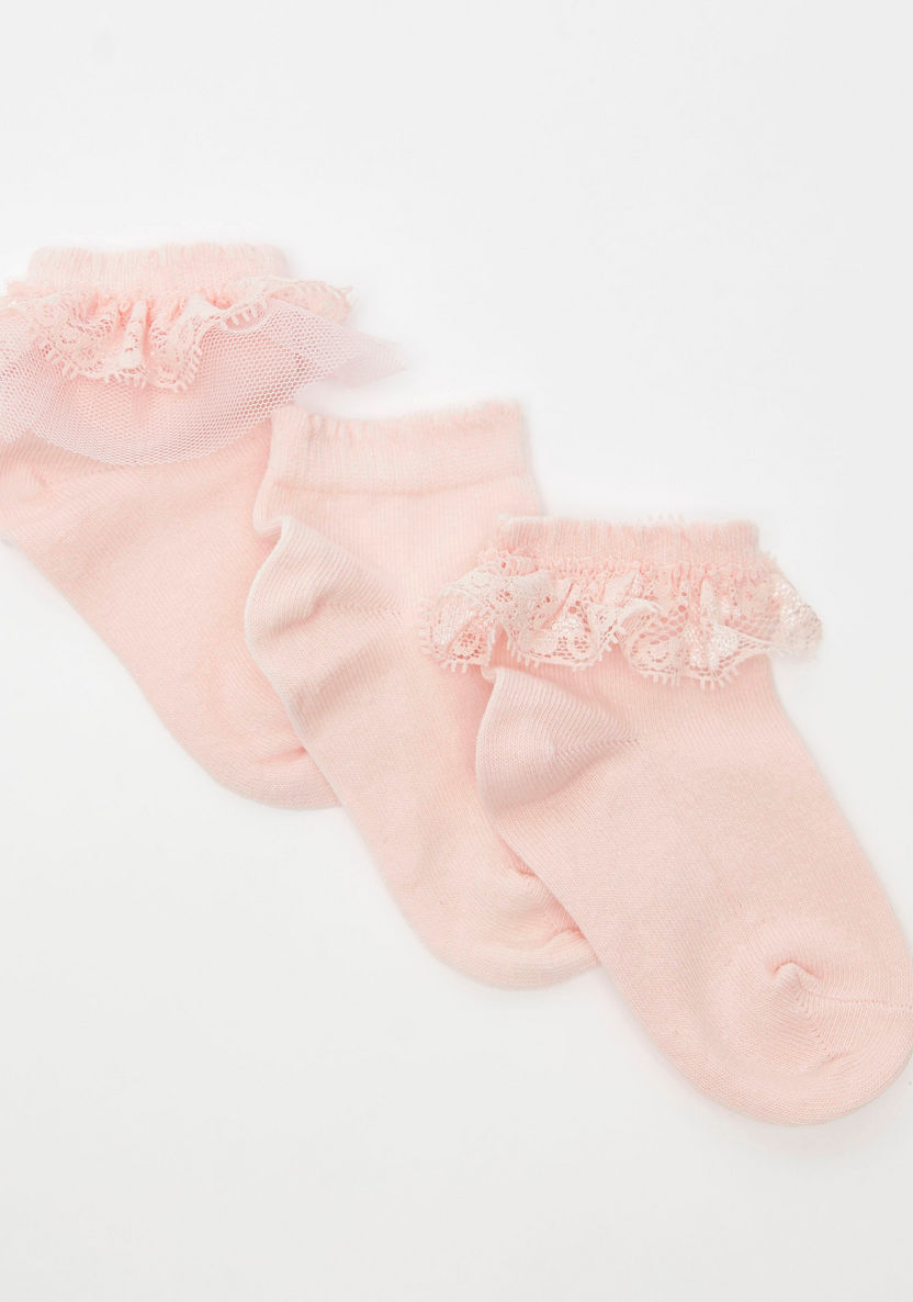 Assorted Ankle Length Frill Socks - Set of 3-Girl%27s Socks & Tights-image-1