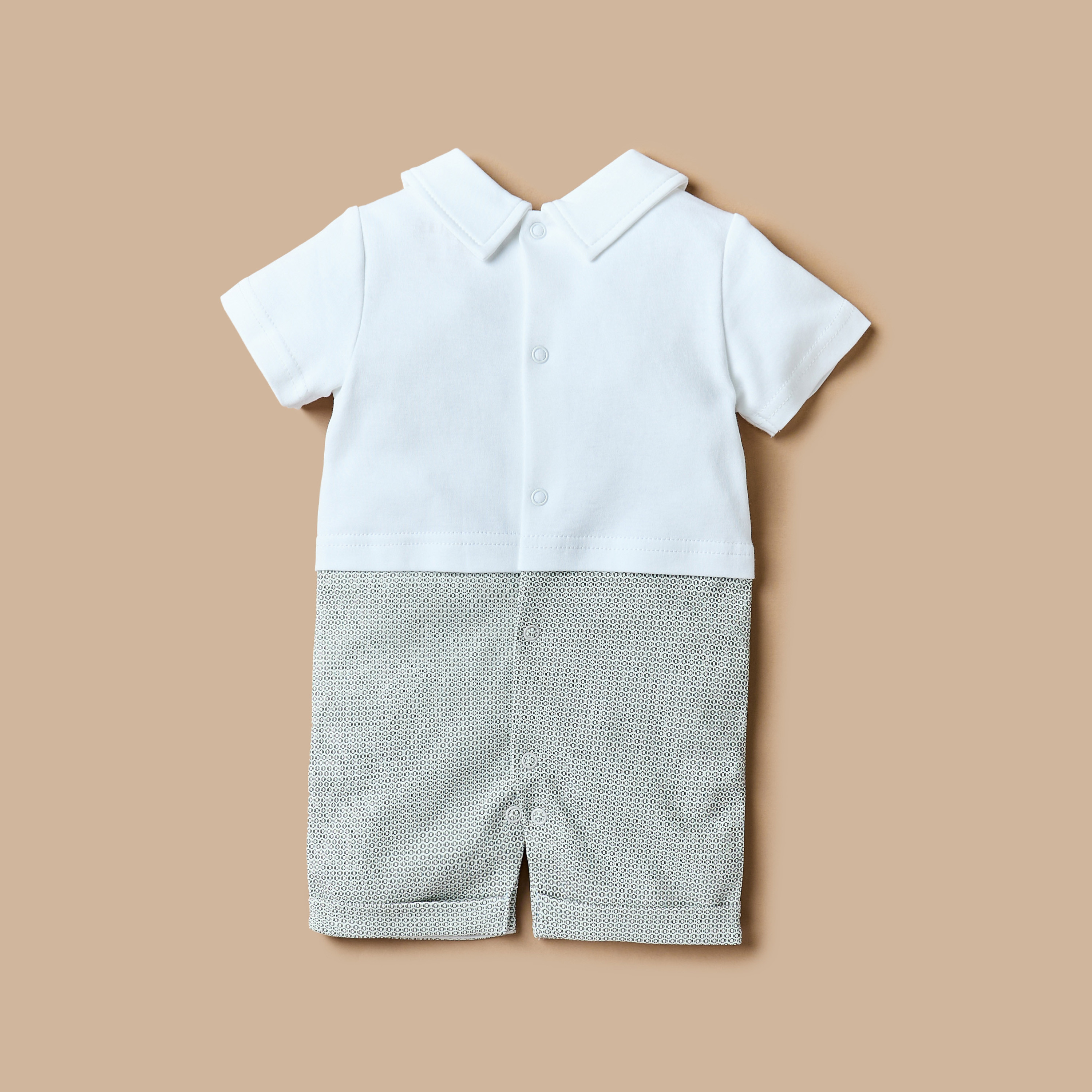 أفرول بطبعات بأكمام قصيرة وياقة عادية وفيونكة من جيجلز-baby-boys-clothing-rompers-image-2