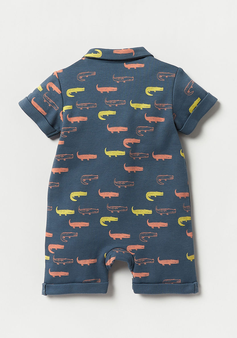 Juniors All Over Print Rompers with Collar and Short Sleeves-Rompers%2C Dungarees and Jumpsuits-image-3
