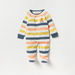 Juniors Striped Closed Feet Sleepsuit with Long Sleeves and Button Closure-Sleepsuits-thumbnail-0