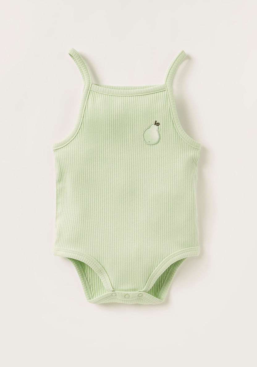 Juniors Ribbed Bodysuit with Spaghetti Straps-Bodysuits-image-0