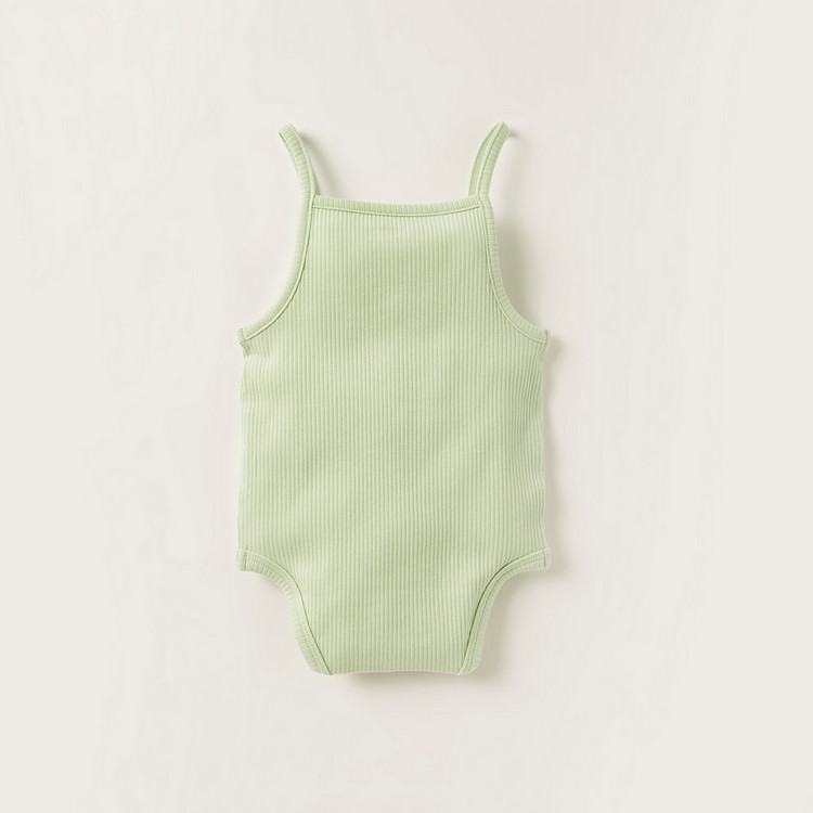 Juniors Ribbed Bodysuit with Spaghetti Straps