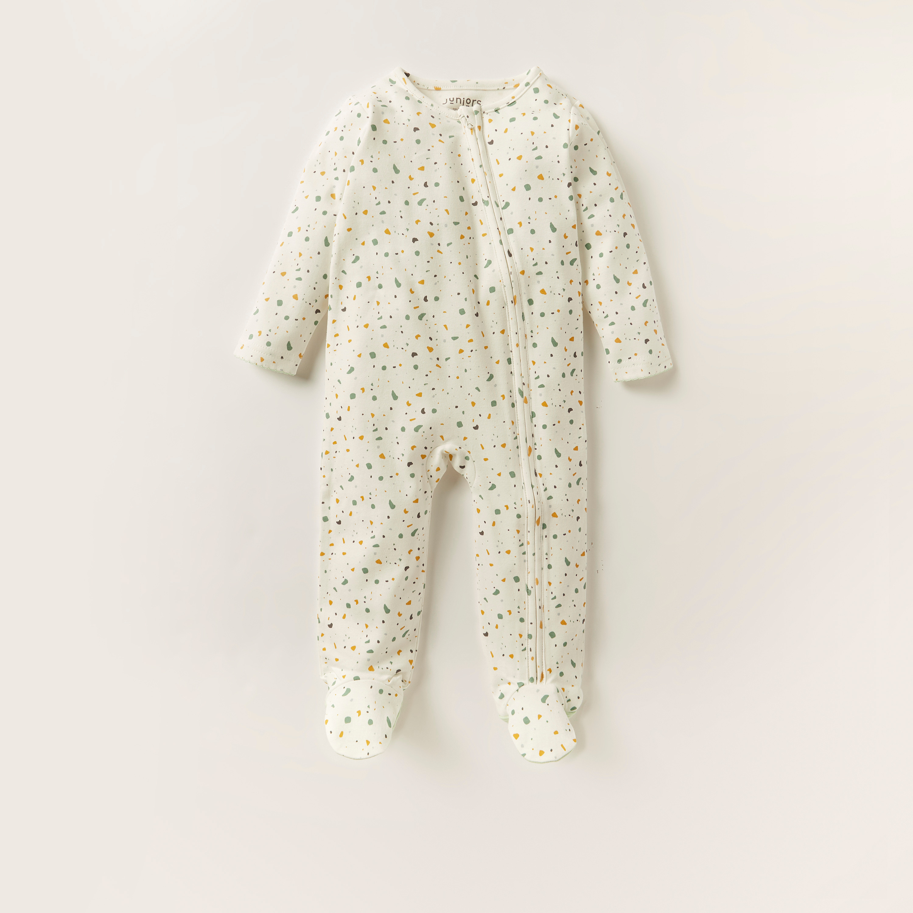 Juniors Printed Sleepsuit with Long Sleeves-baby-girls-clothing-nightwear-sleepsuits-image-1