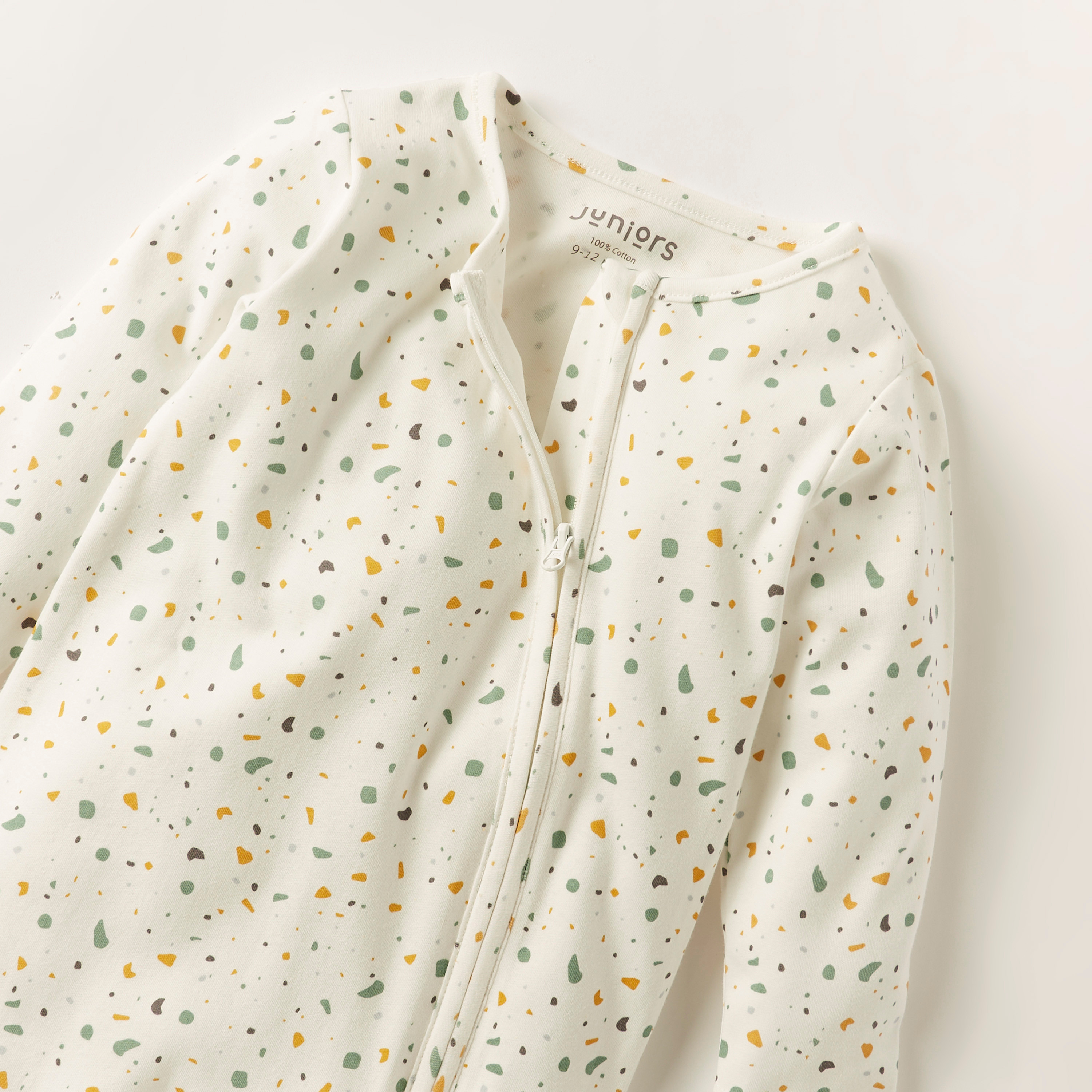 Juniors Printed Sleepsuit with Long Sleeves-baby-girls-clothing-nightwear-sleepsuits-image-2