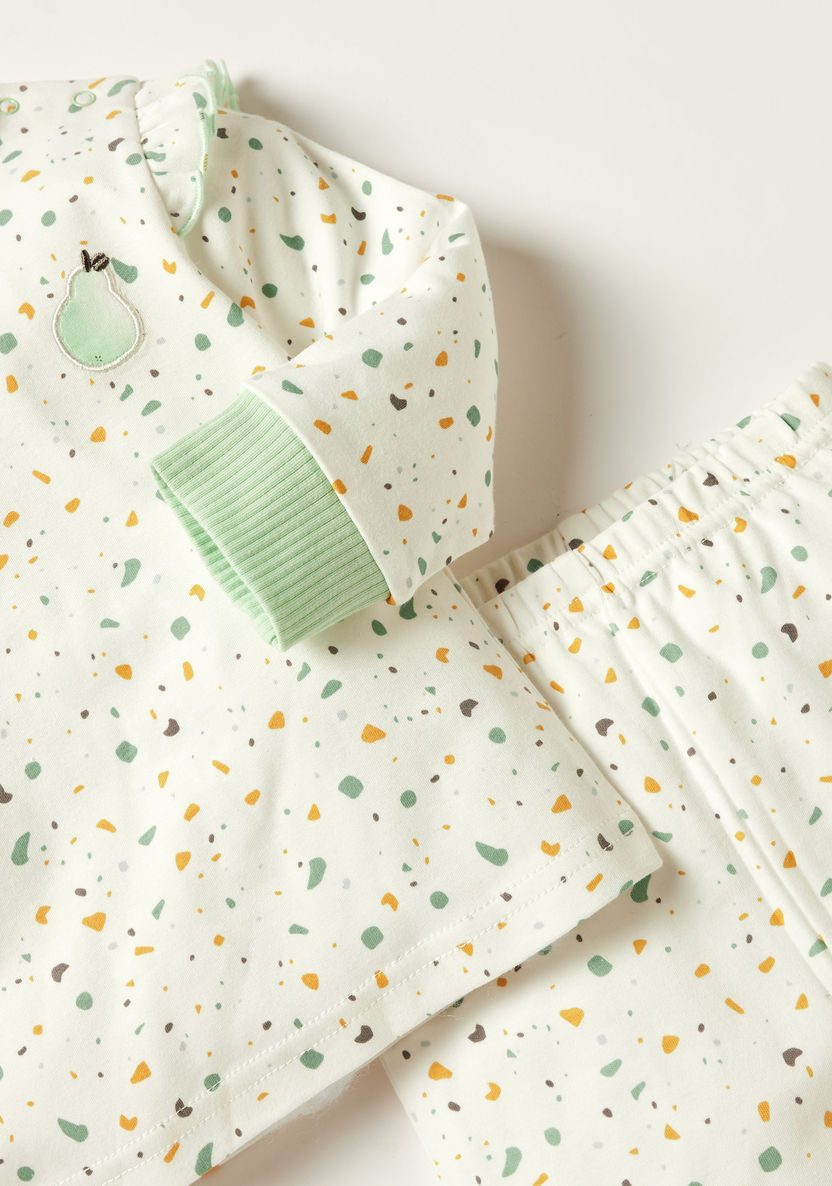 Juniors Printed Long Sleeve Top and Pyjama Set-Pyjama Sets-image-1