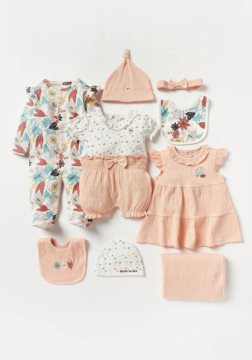 Juniors All-Over Print Romper with Short Sleeves and Bow Detail-Rompers%2C Dungarees and Jumpsuits-image-4