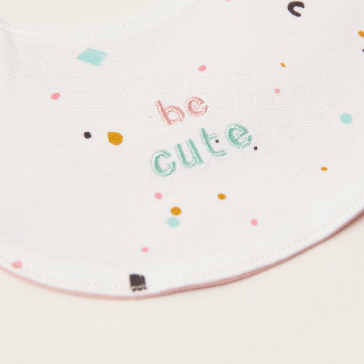 Juniors All-Over Printed Bib with Press Button Closure and Embroidery