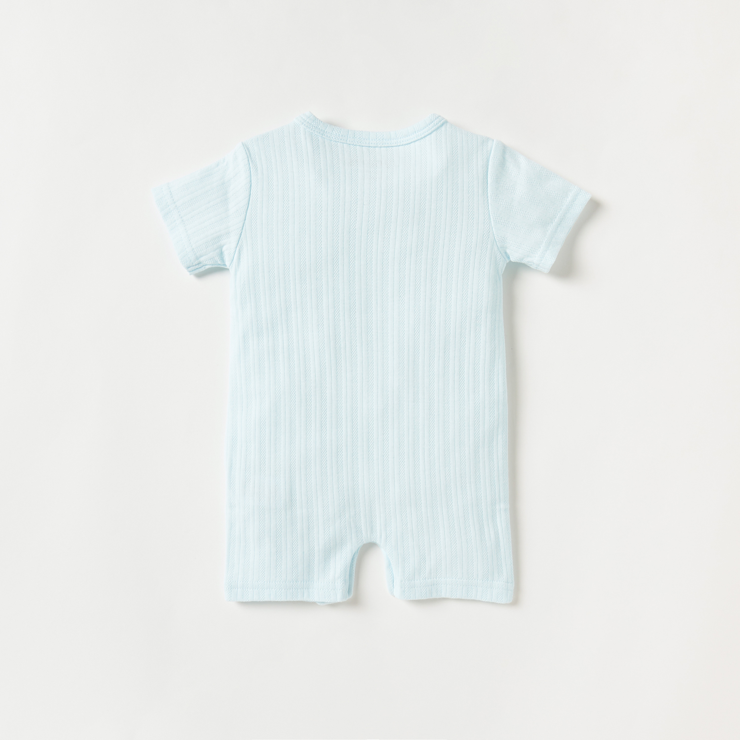 Juniors Ribbed Romper with Short Sleeves and Round Neck-baby-boys-clothing-rompers-image-4