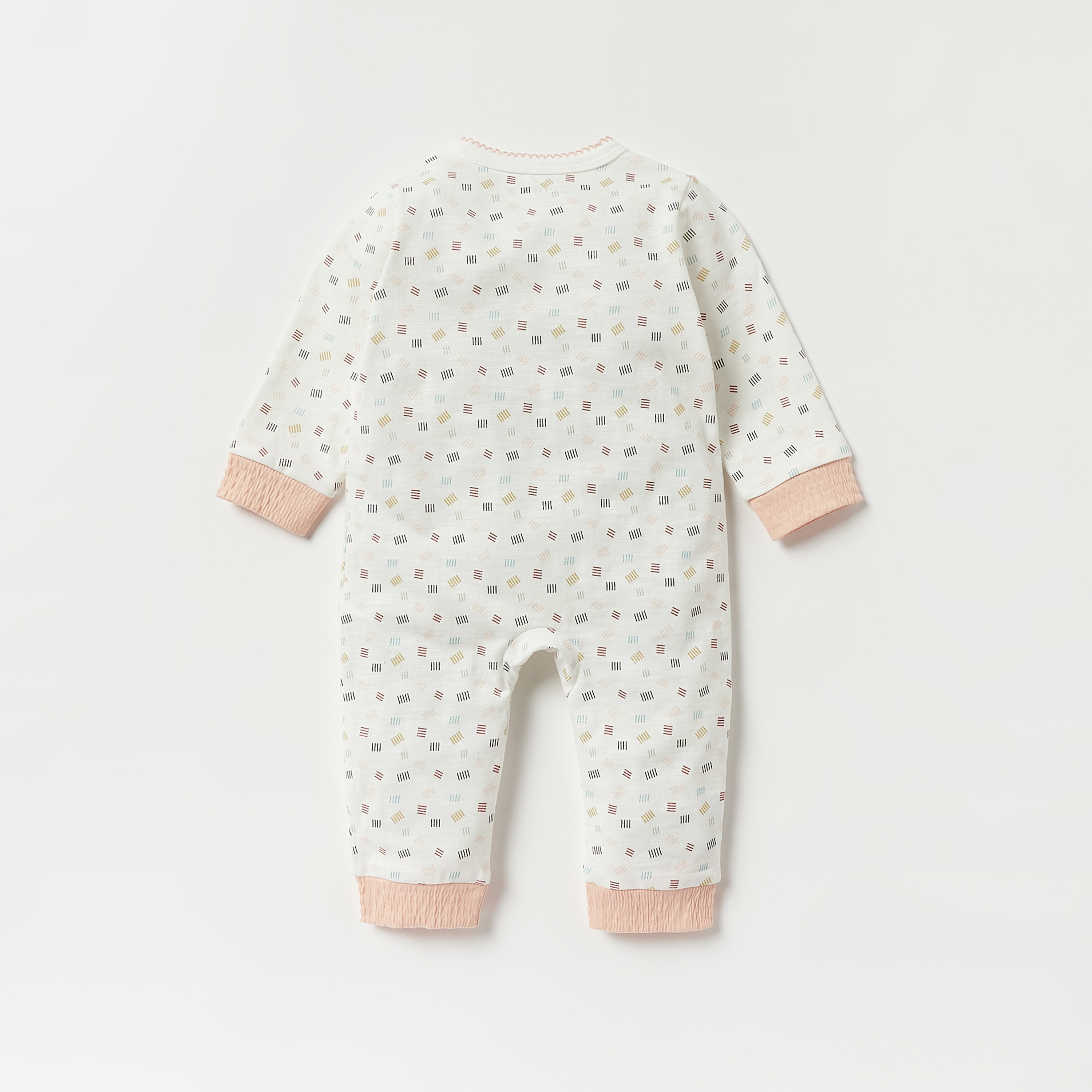 Juniors Printed Sleepsuit with Long Sleeves and Button Closure-baby-girls-clothing-nightwear-sleepsuits-image-4