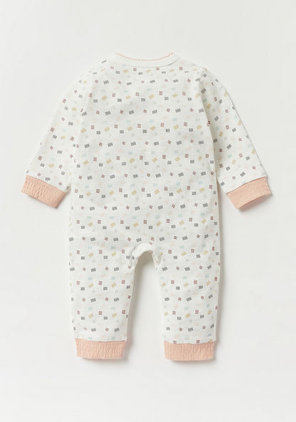 Juniors Printed Sleepsuit with Long Sleeves and Button Closure-Sleepsuits-image-3