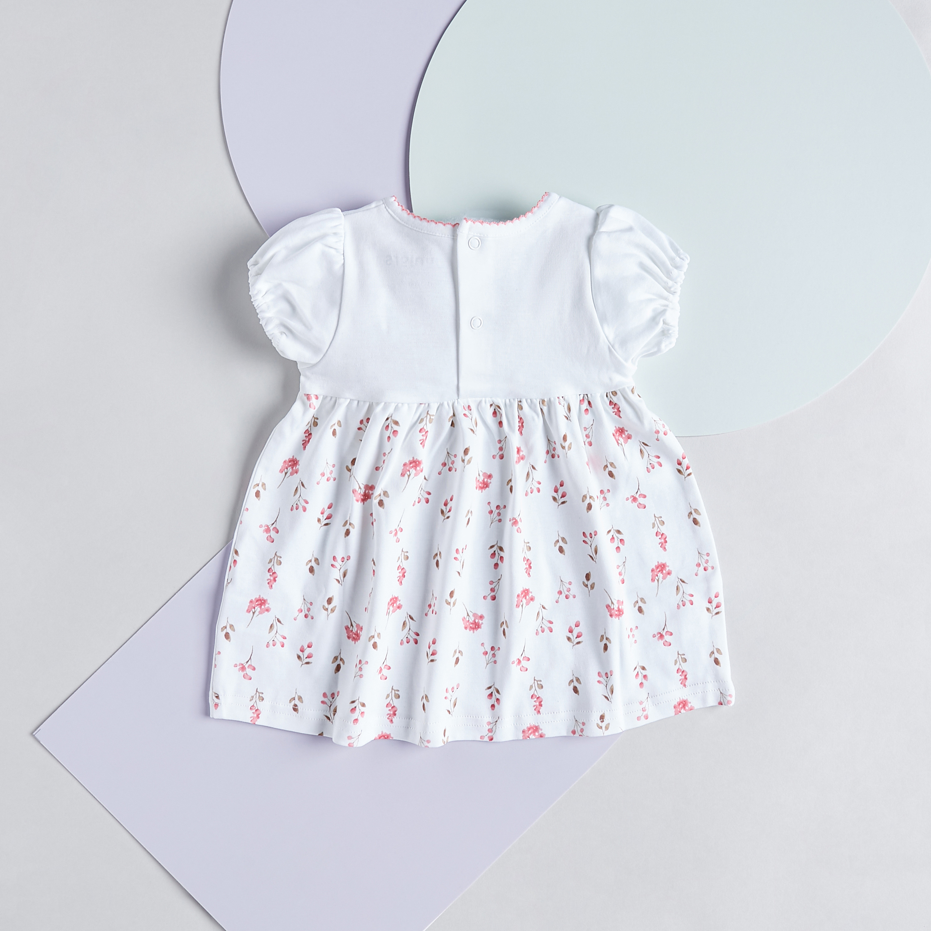 Juniors Floral Applique Cotton Dress with Puff Sleeves-baby-girls-clothing-dressesandjumpsuits-image-3