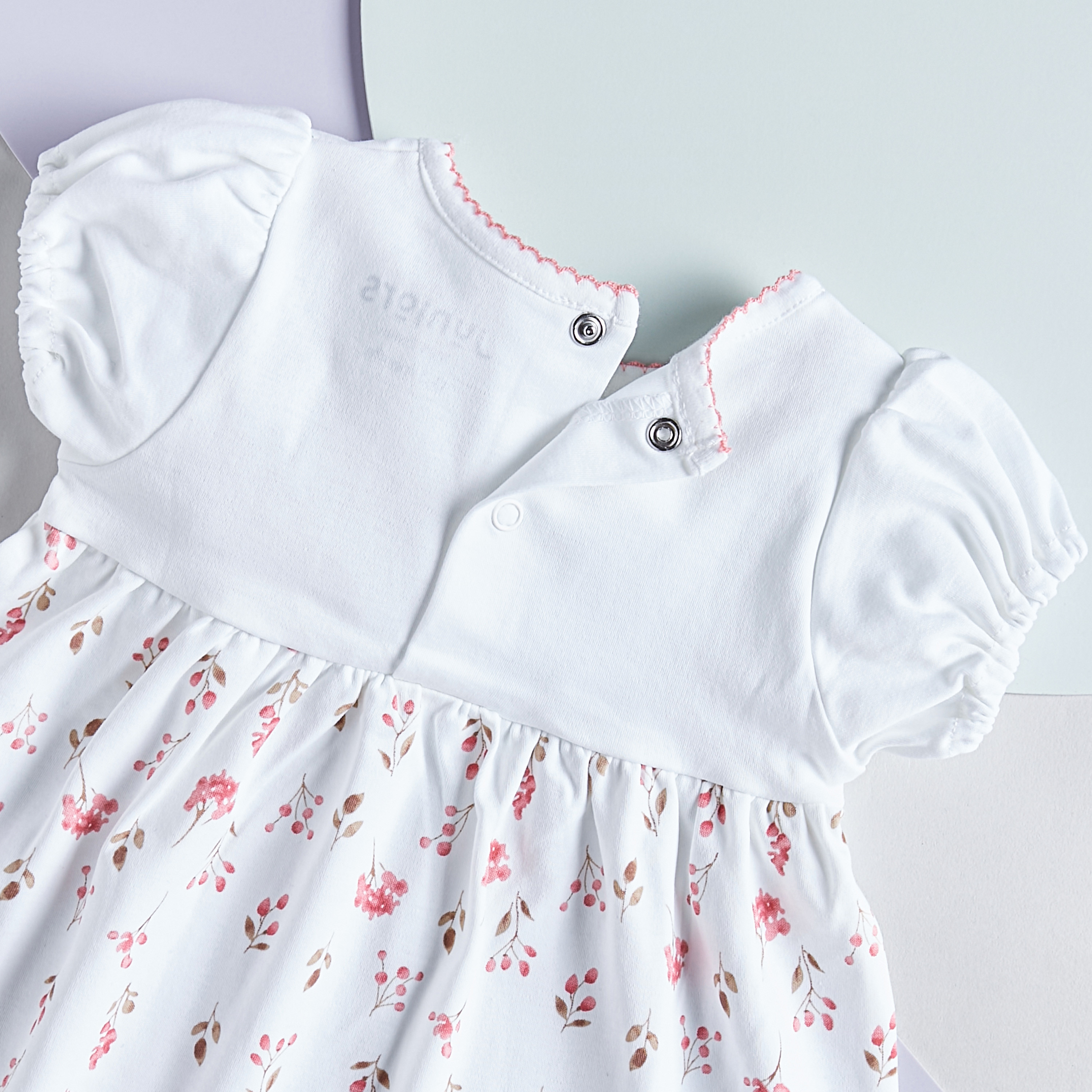 Juniors Floral Applique Cotton Dress with Puff Sleeves-baby-girls-clothing-dressesandjumpsuits-image-4
